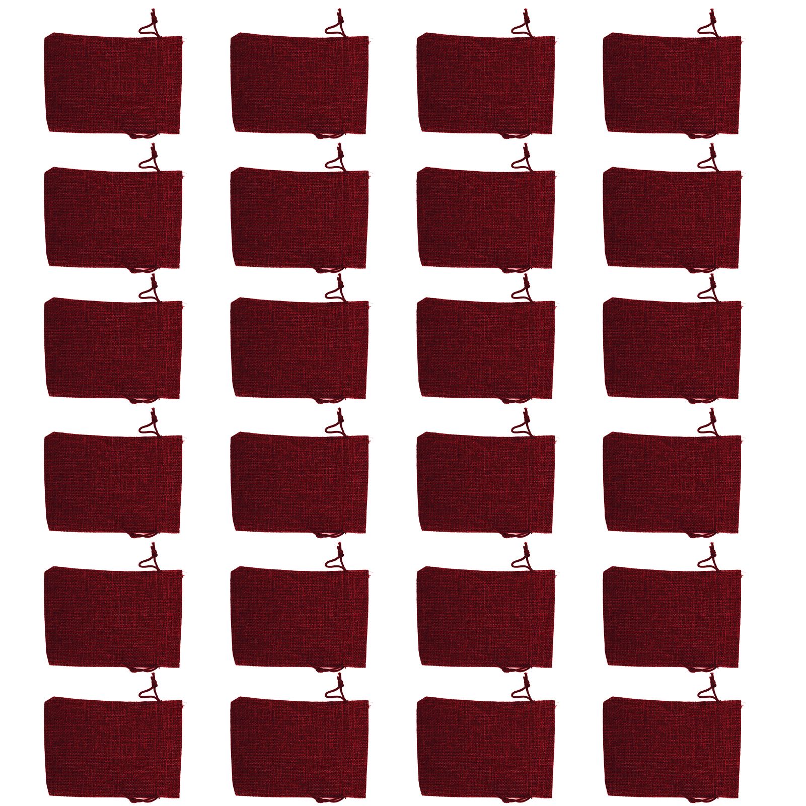 24PCS Drawstring Christmas Bag Lucky Number Gift Bag Christmas Sack Christmas Advent Calendar PouchWine Red - Image 4