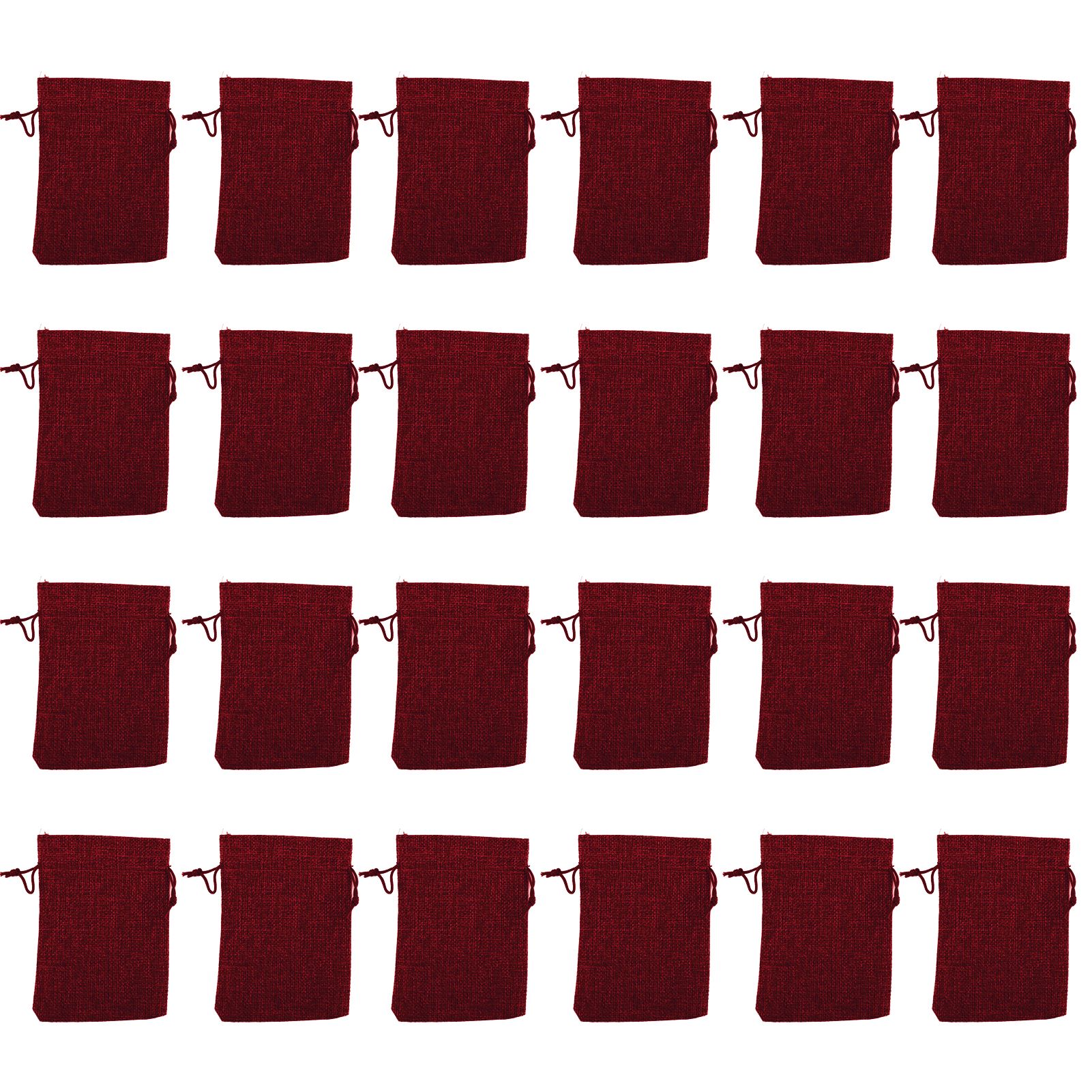 24PCS Drawstring Christmas Bag Lucky Number Gift Bag Christmas Sack Christmas Advent Calendar PouchWine Red - Image 5