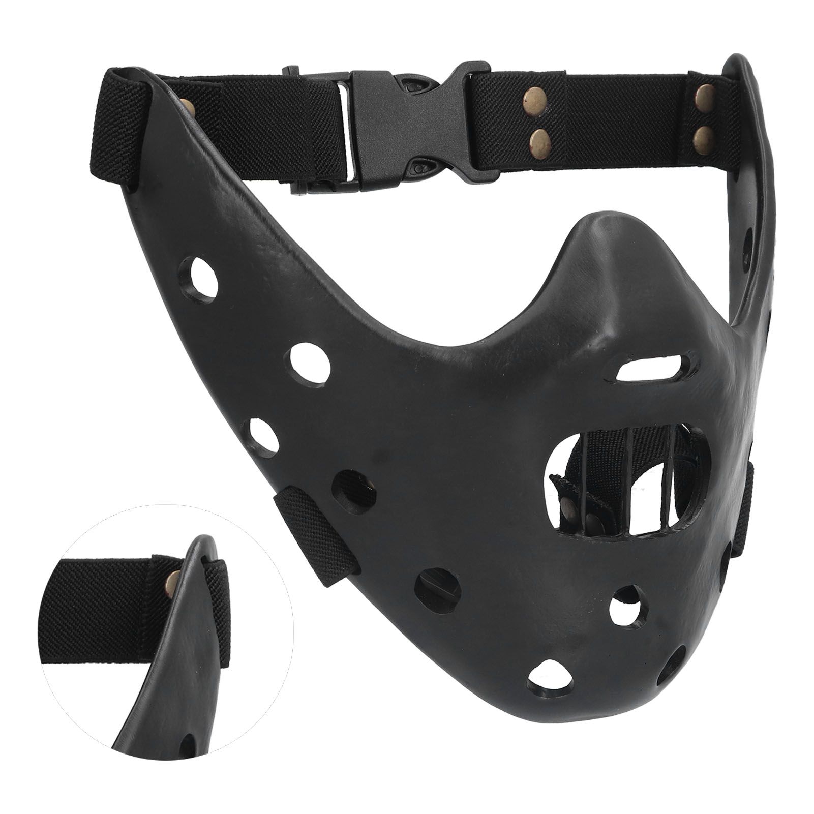 Lamb Mask Black Durable Adjustable Resin Cosplay Mask for Halloween Carnival Parties - Image 7