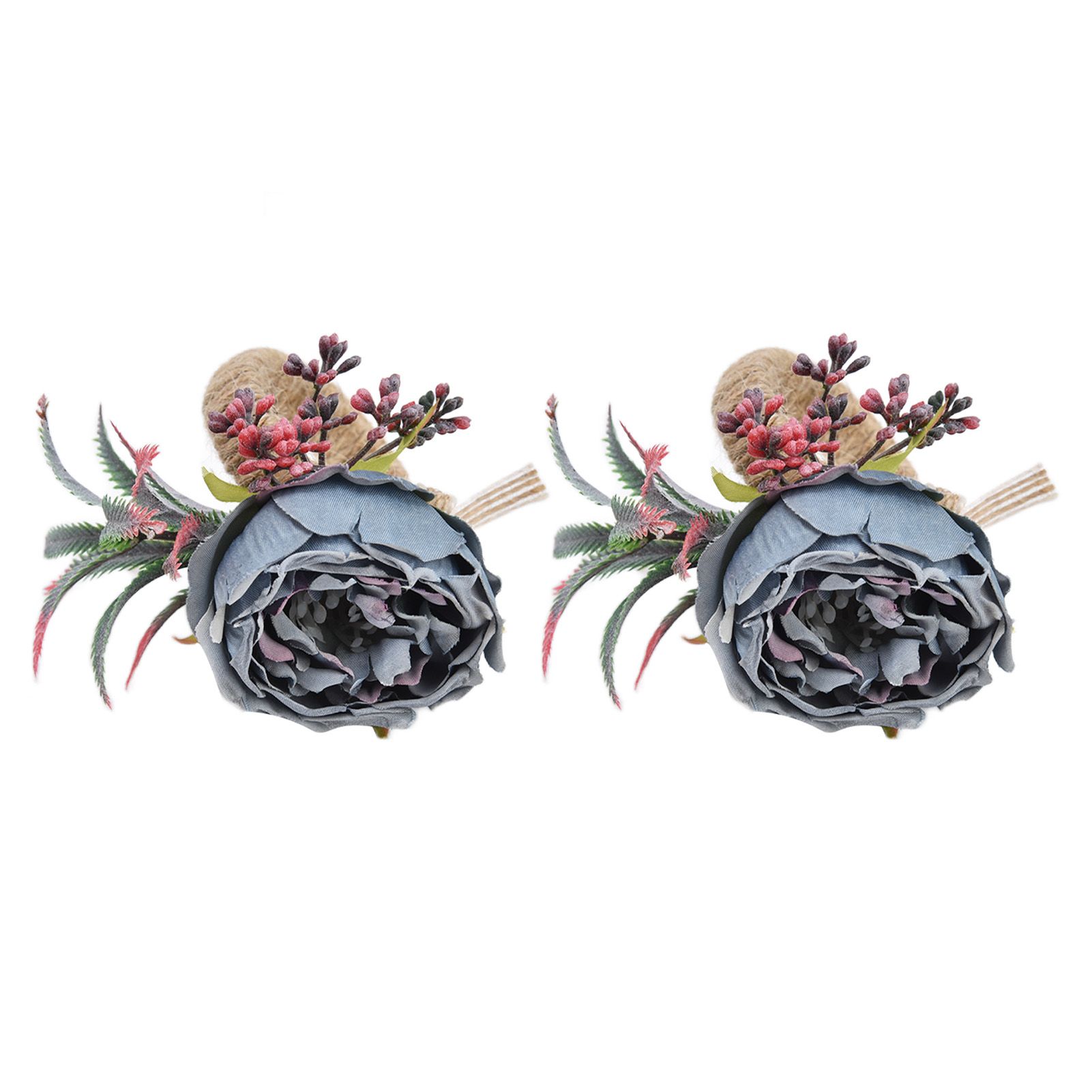 2Pcs Innovative Napkin Buckle Simulation Flower Napkin Ring Holder for Hotel RestaurantBlue - Image 2