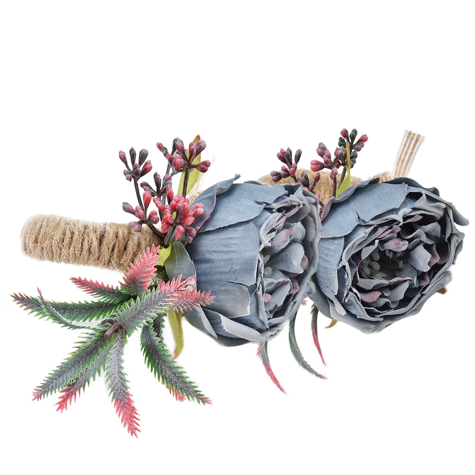 2Pcs Innovative Napkin Buckle Simulation Flower Napkin Ring Holder for Hotel RestaurantBlue - Image 4