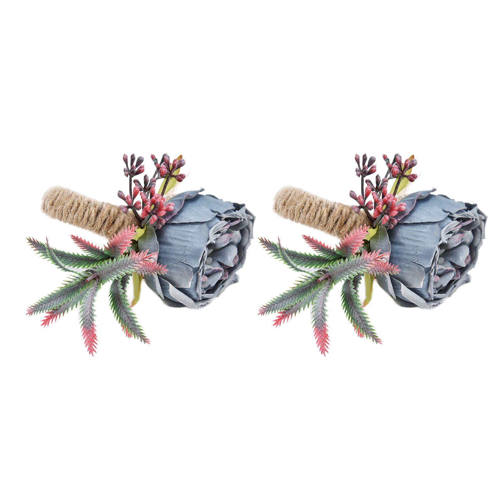 2Pcs Innovative Napkin Buckle Simulation Flower Napkin Ring Holder for Hotel RestaurantBlue - Image 5