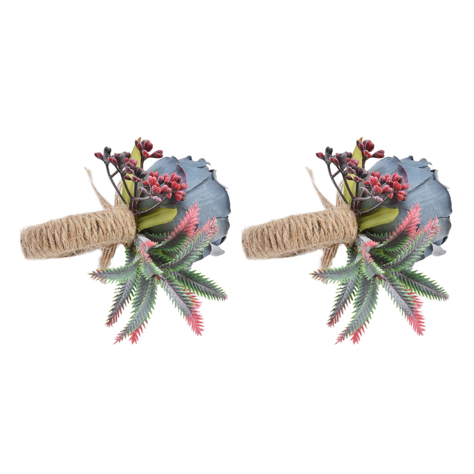 2Pcs Innovative Napkin Buckle Simulation Flower Napkin Ring Holder for Hotel RestaurantBlue - Image 8