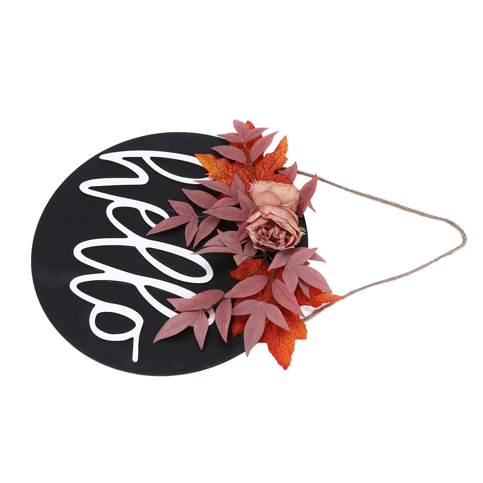 Thanksgiving Wreath Wooden Sign Door Hanging Welcome Sign Wreath Listing Home DecorationMaple Flower - Image 8
