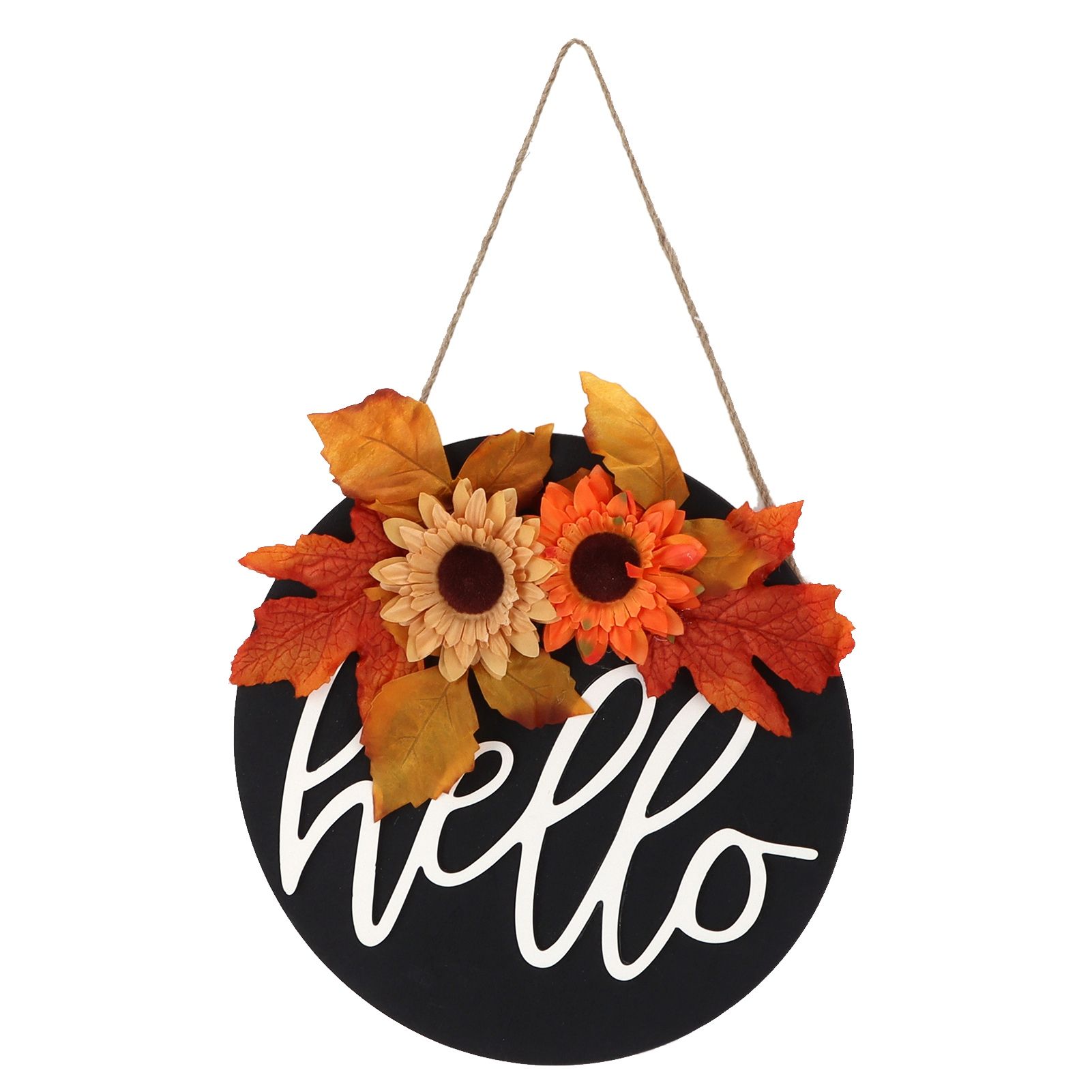 Thanksgiving Wreath Wooden Sign Door Hanging Welcome Sign Wreath Listing Home DecorationMaple Leaf Sunflower - Image 6