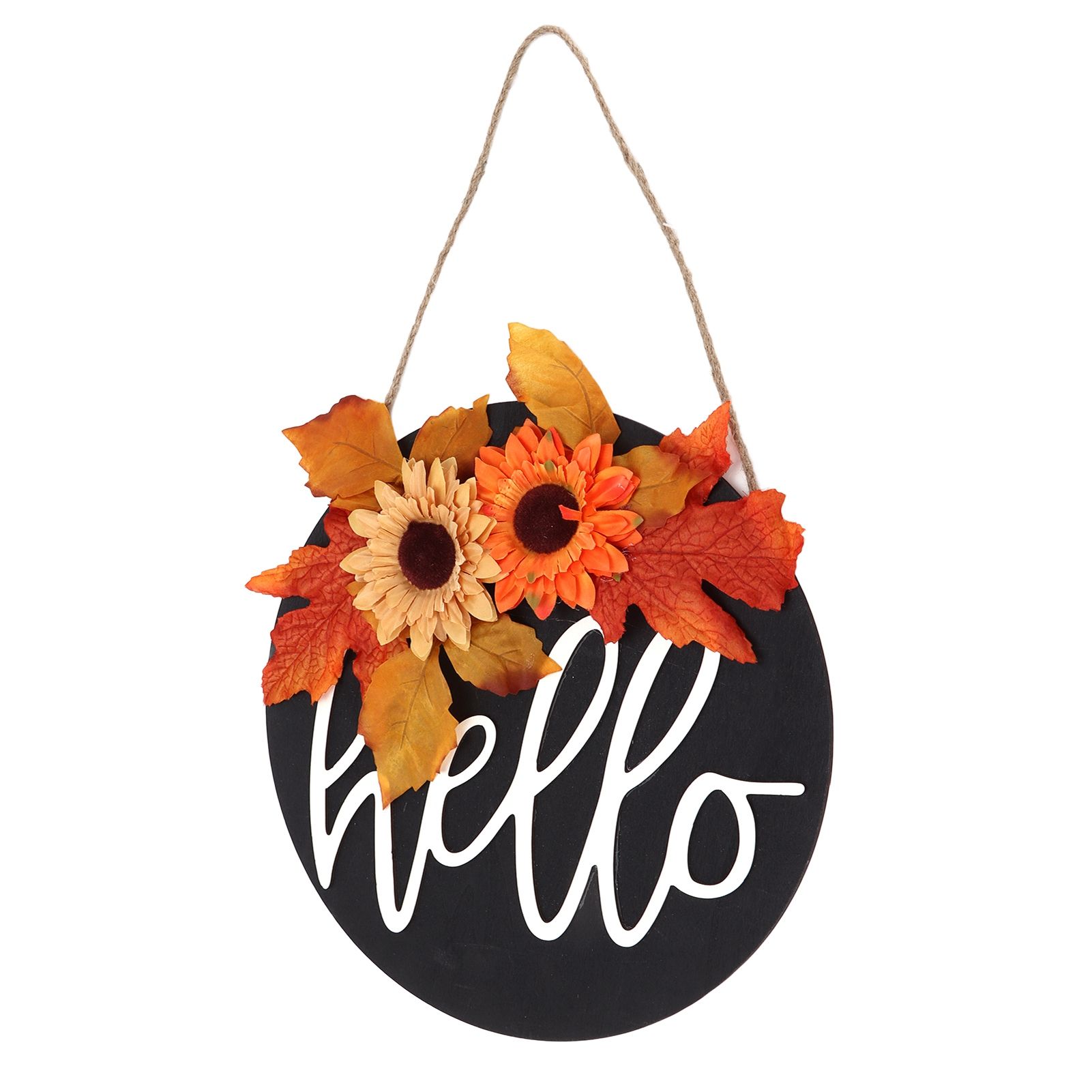 Thanksgiving Wreath Wooden Sign Door Hanging Welcome Sign Wreath Listing Home DecorationMaple Leaf Sunflower - Image 7