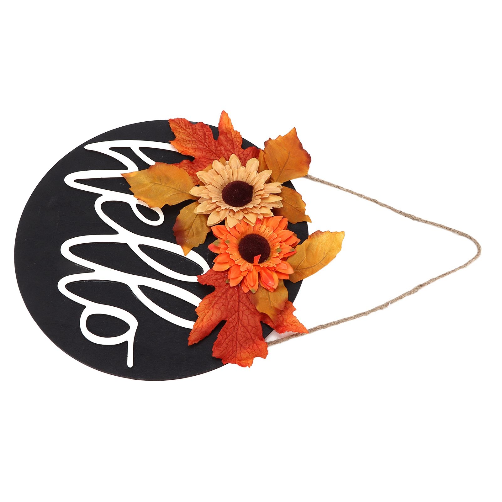 Thanksgiving Wreath Wooden Sign Door Hanging Welcome Sign Wreath Listing Home DecorationMaple Leaf Sunflower - Image 8