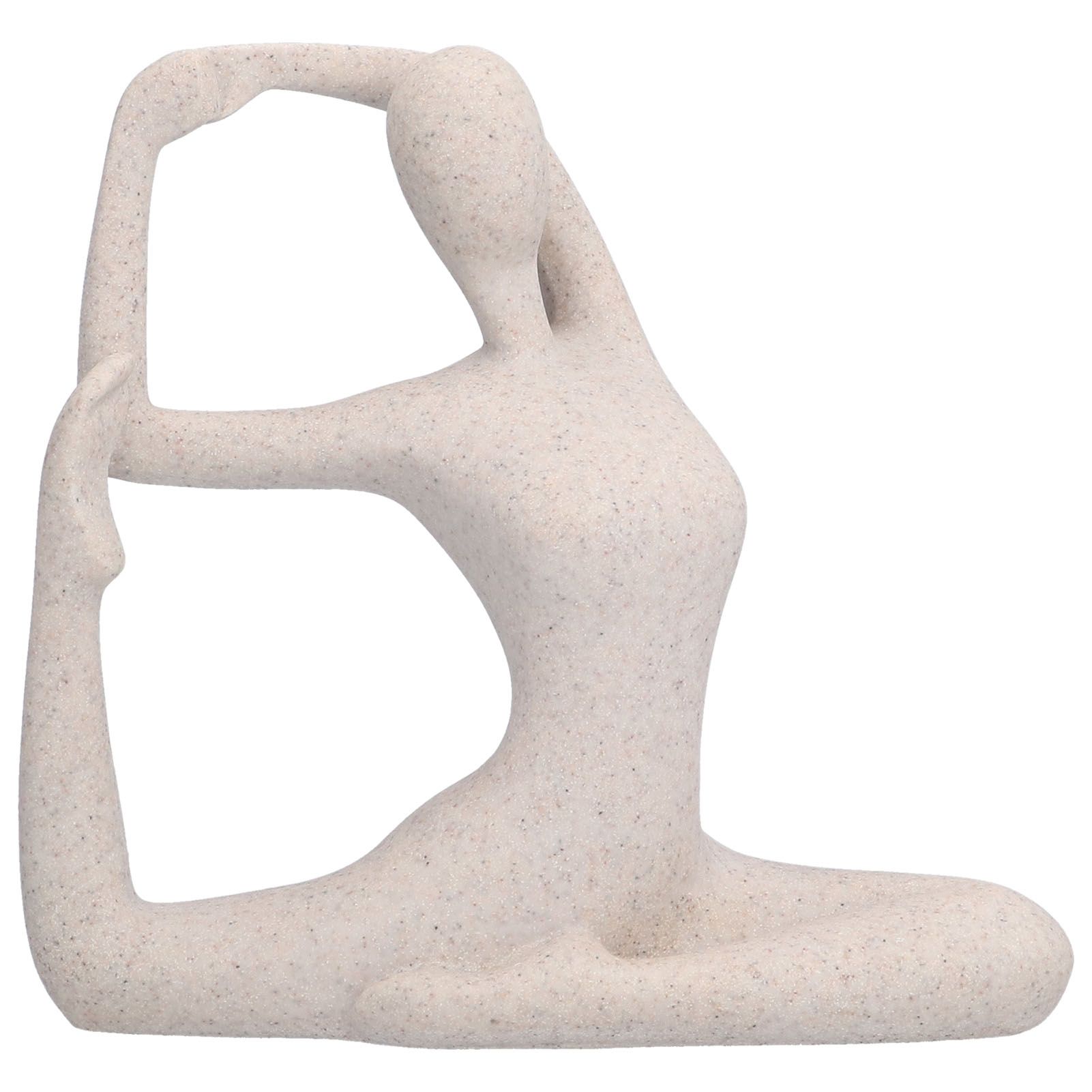 Yoga Pose Statue Nordic Sandstone Resin Yoga Pose Figurines Collectible Decoration Gifts for Home Office DecorBL562 - Image 1