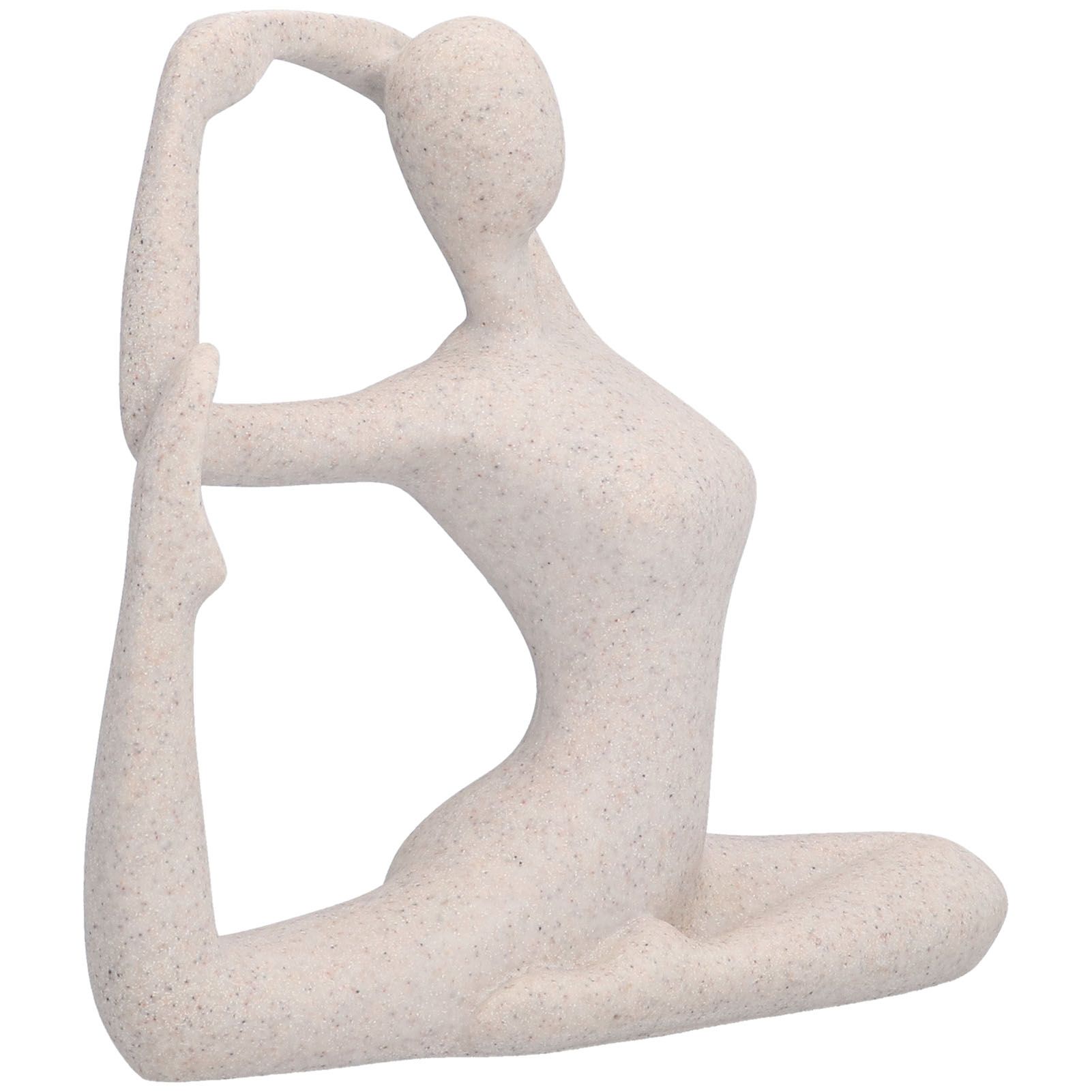 Yoga Pose Statue Nordic Sandstone Resin Yoga Pose Figurines Collectible Decoration Gifts for Home Office DecorBL562 - Image 3