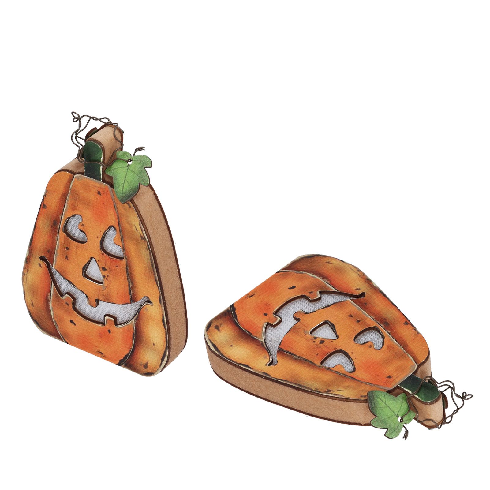 Halloween LED Pumpkin Lantern Wooden Decor Lights for Halloween Thanksgiving Decoration - Image 2