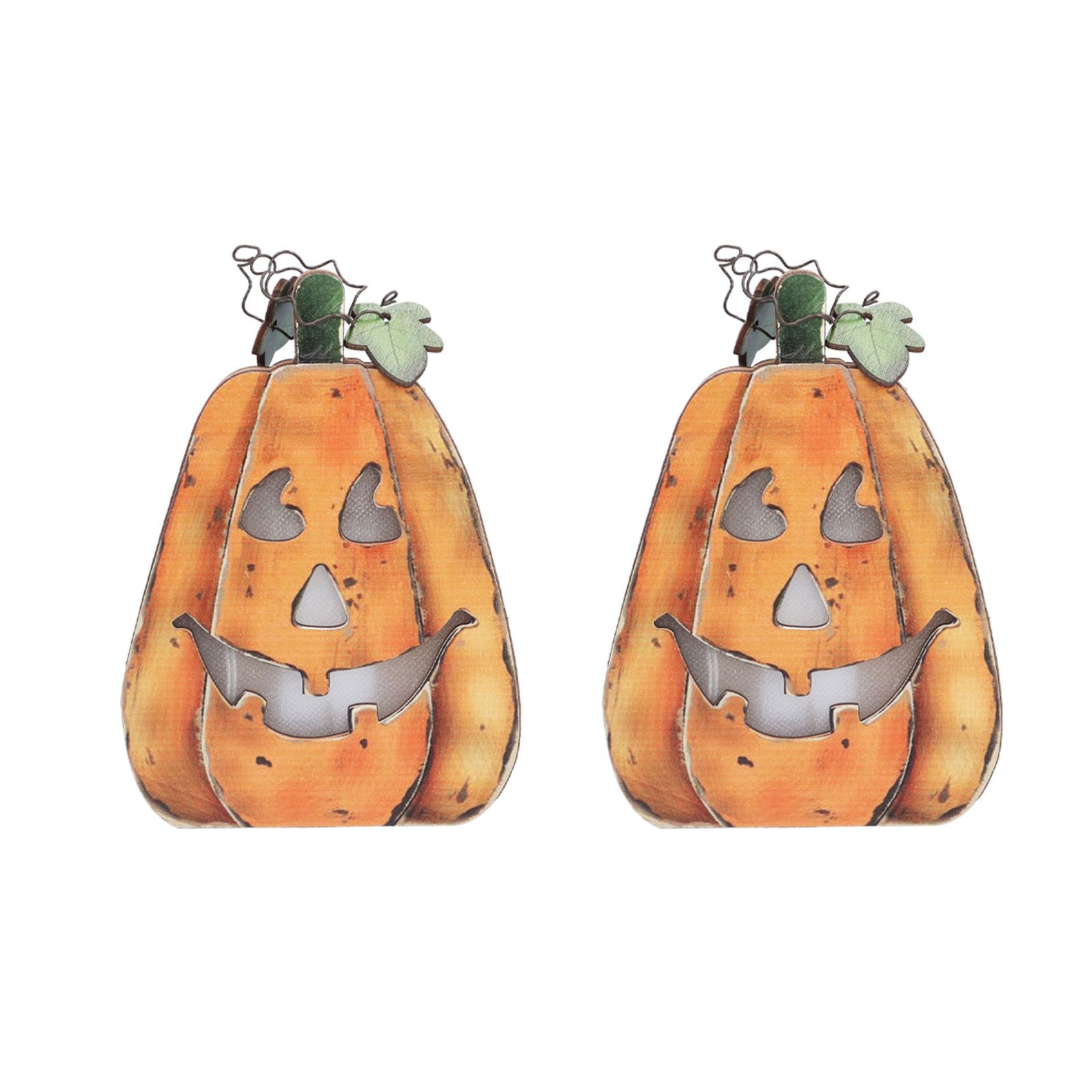 Halloween LED Pumpkin Lantern Wooden Decor Lights for Halloween Thanksgiving Decoration - Image 8