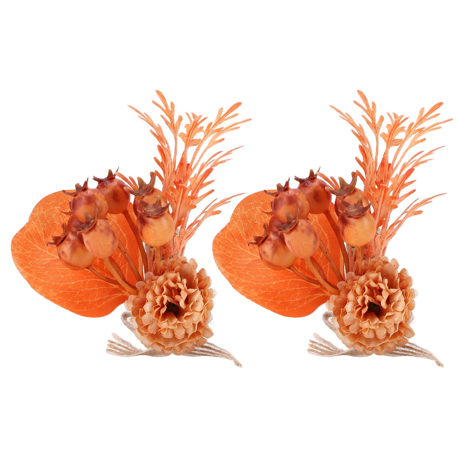 2Pcs Innovative Napkin Ring Decorative Simulation Flower Napkin Holder for Wedding BirthdayLeaves Flowers - Image 1