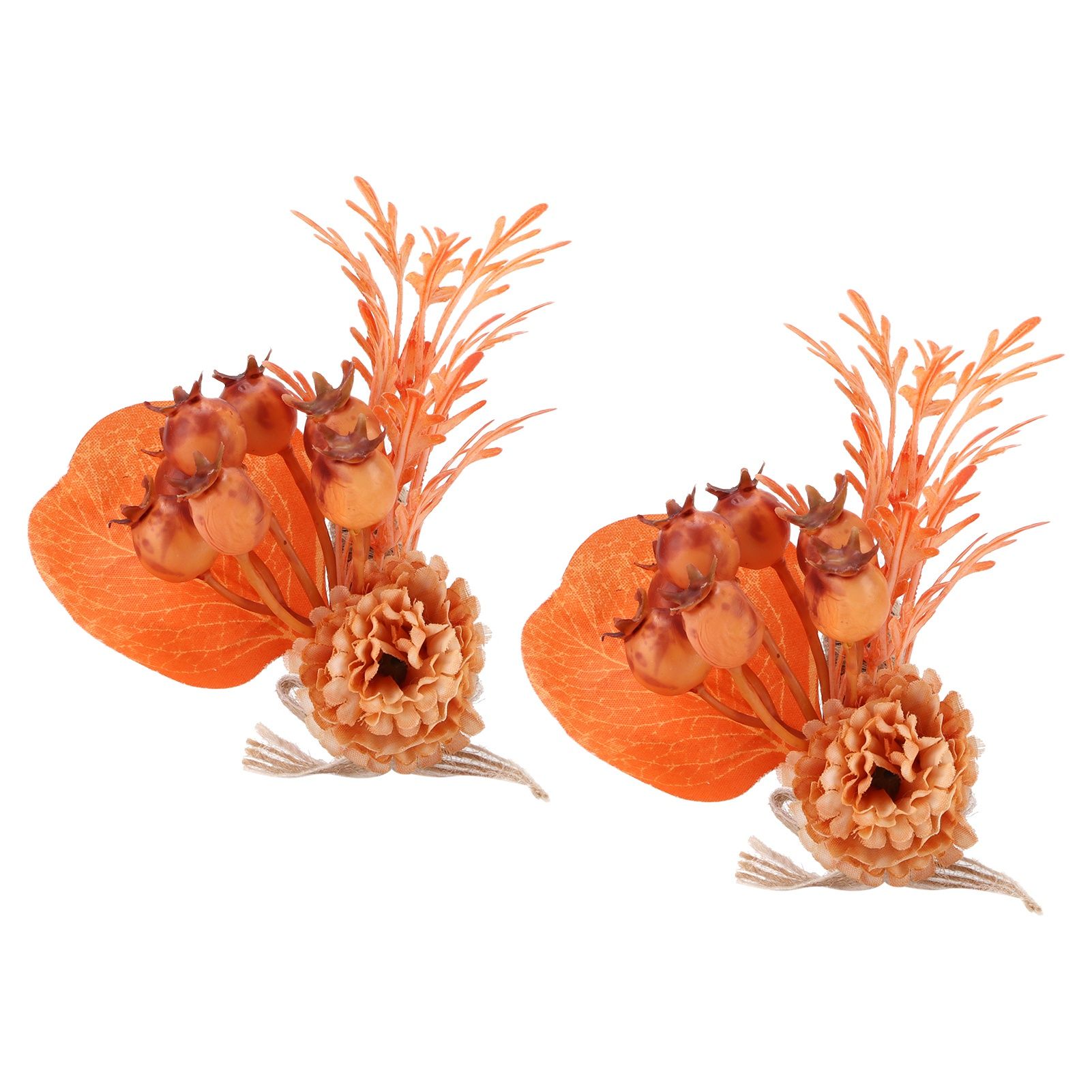 2Pcs Innovative Napkin Ring Decorative Simulation Flower Napkin Holder for Wedding BirthdayLeaves Flowers - Image 2