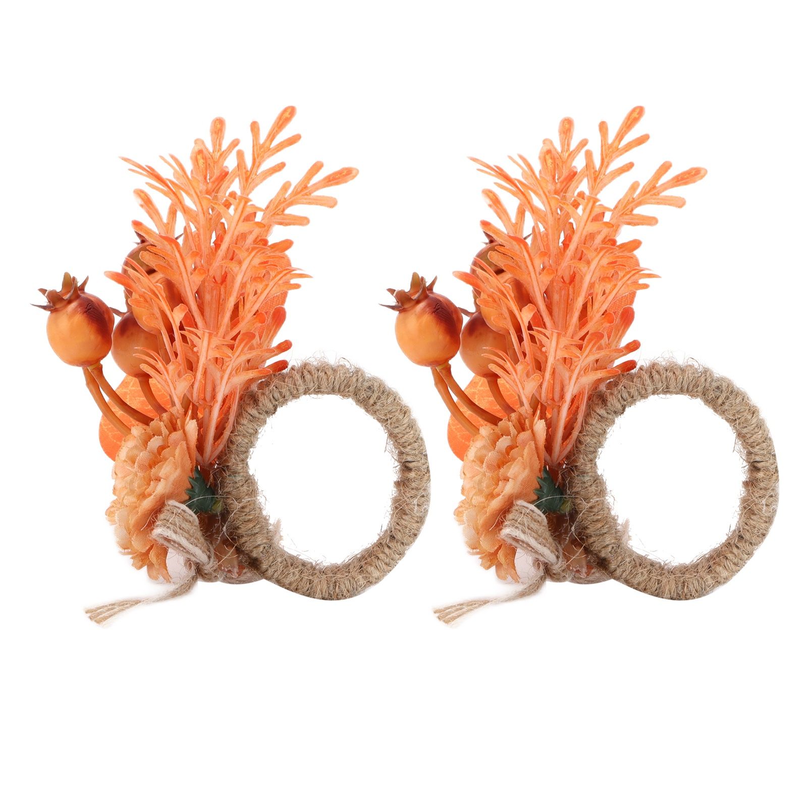 2Pcs Innovative Napkin Ring Decorative Simulation Flower Napkin Holder for Wedding BirthdayLeaves Flowers - Image 8