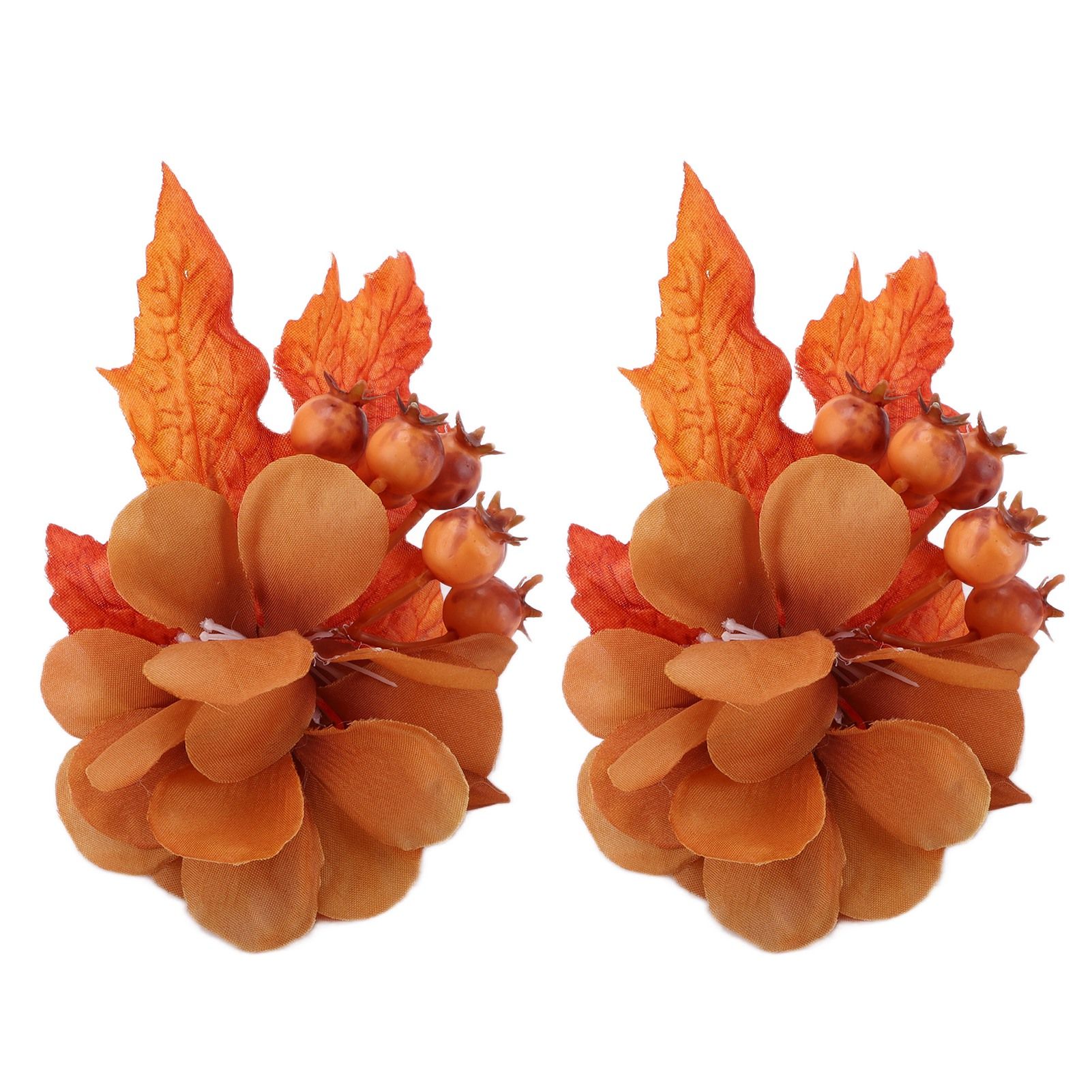 2Pcs Innovative Napkin Ring Decorative Simulation Flower Napkin Holder for Wedding BirthdayMaple Leaf - Image 2