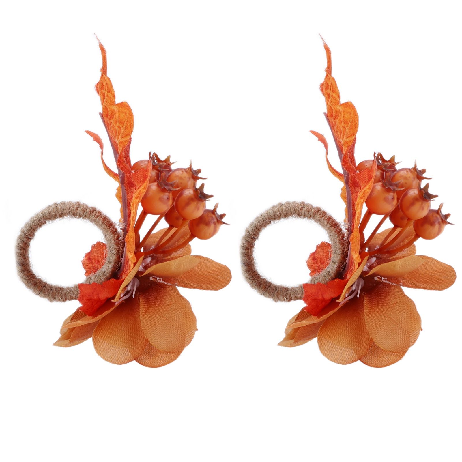 2Pcs Innovative Napkin Ring Decorative Simulation Flower Napkin Holder for Wedding BirthdayMaple Leaf - Image 3