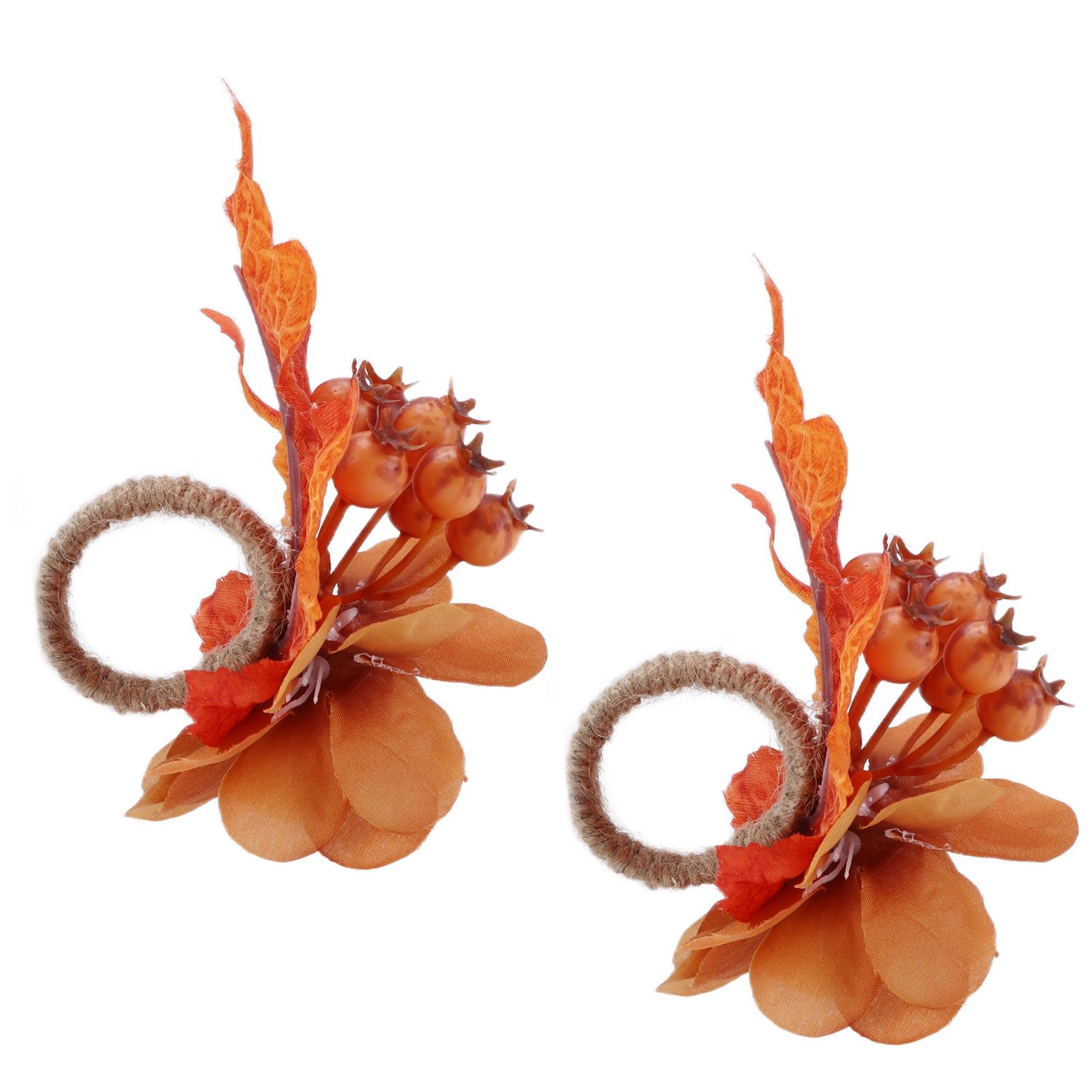 2Pcs Innovative Napkin Ring Decorative Simulation Flower Napkin Holder for Wedding BirthdayMaple Leaf - Image 4