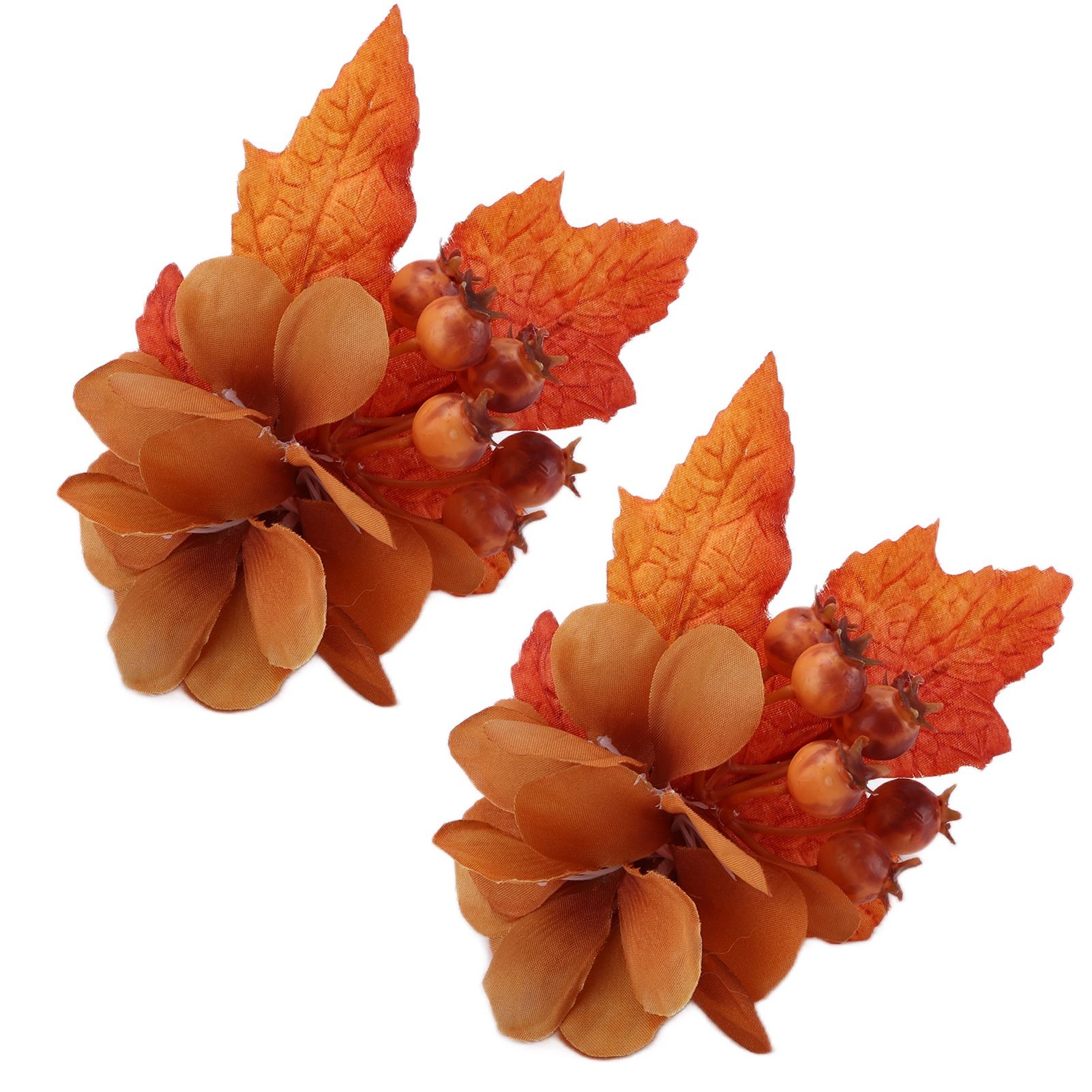 2Pcs Innovative Napkin Ring Decorative Simulation Flower Napkin Holder for Wedding BirthdayMaple Leaf - Image 7