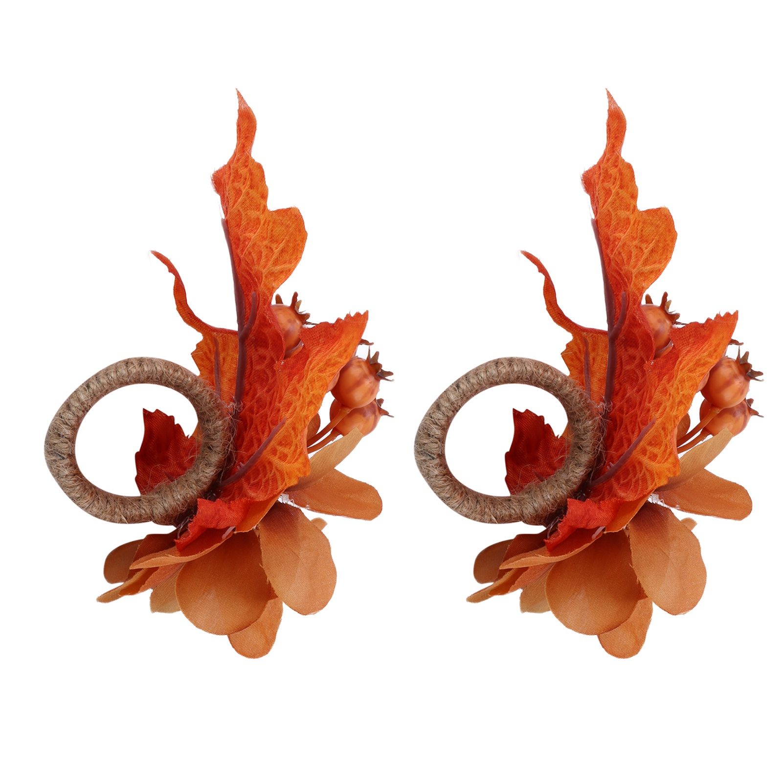 2Pcs Innovative Napkin Ring Decorative Simulation Flower Napkin Holder for Wedding BirthdayMaple Leaf - Image 8