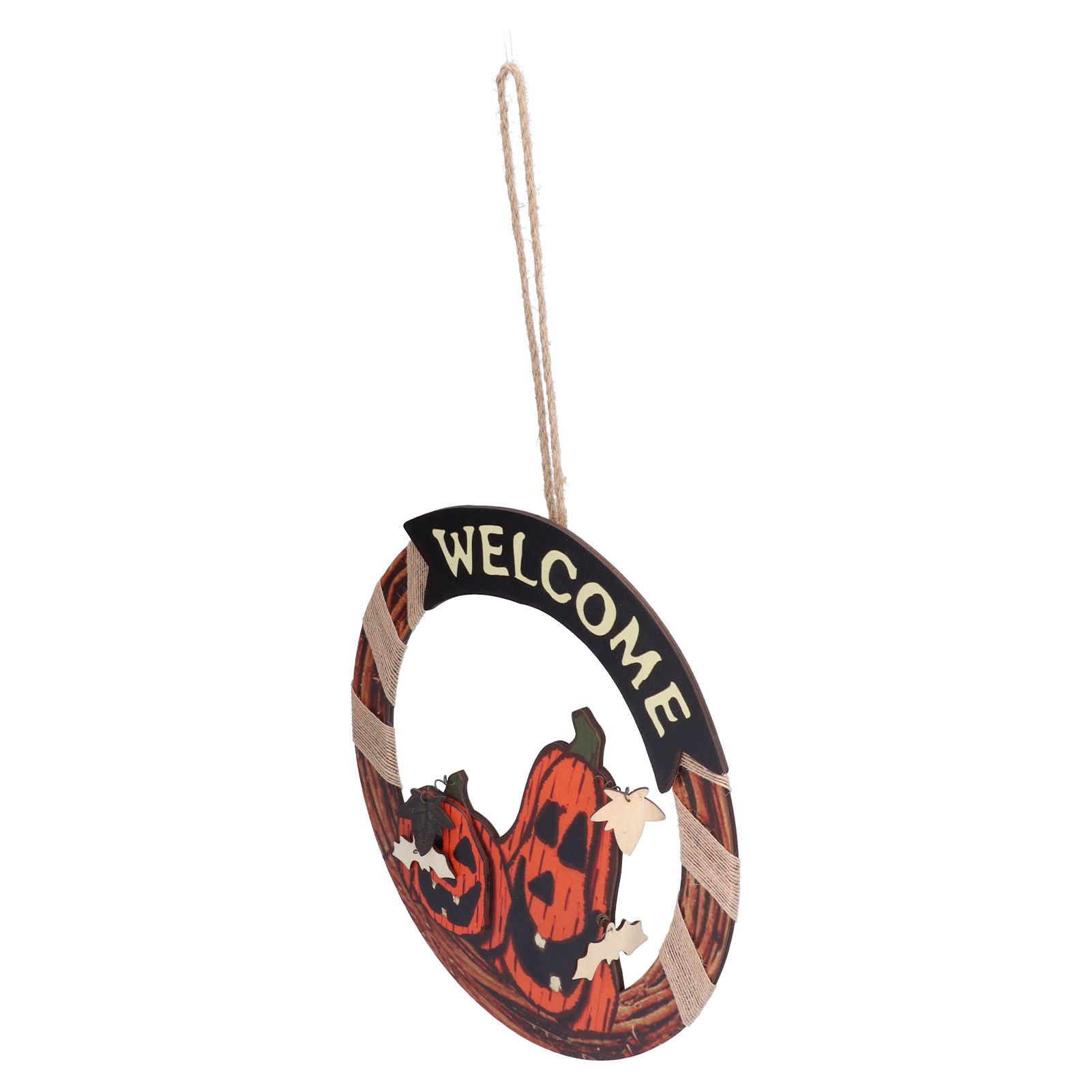 Halloween Welcome Sign Wooden Pumpkin Pattern Door Hanging Sign Decoration for Halloween Party Festival - Image 6