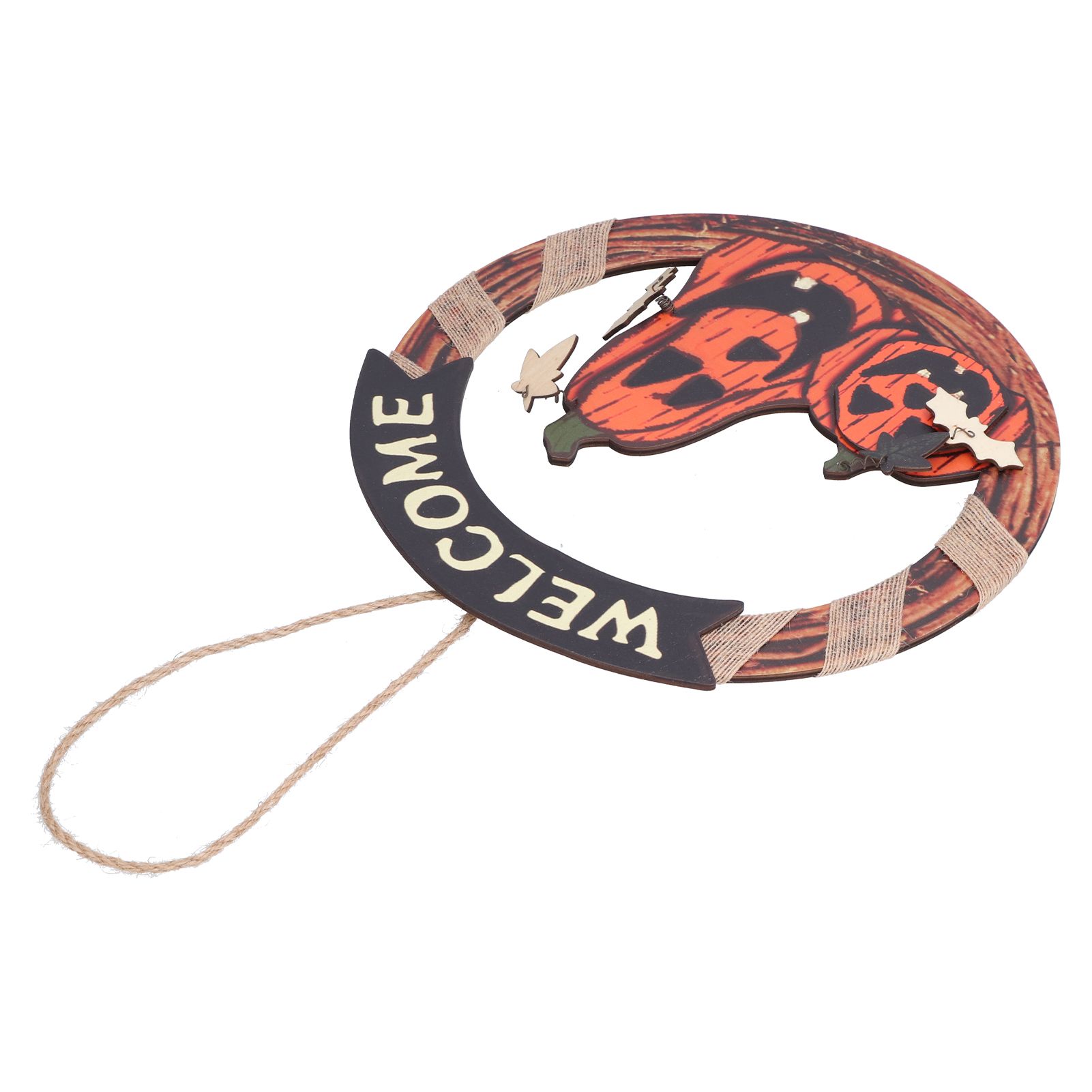 Halloween Welcome Sign Wooden Pumpkin Pattern Door Hanging Sign Decoration for Halloween Party Festival - Image 8