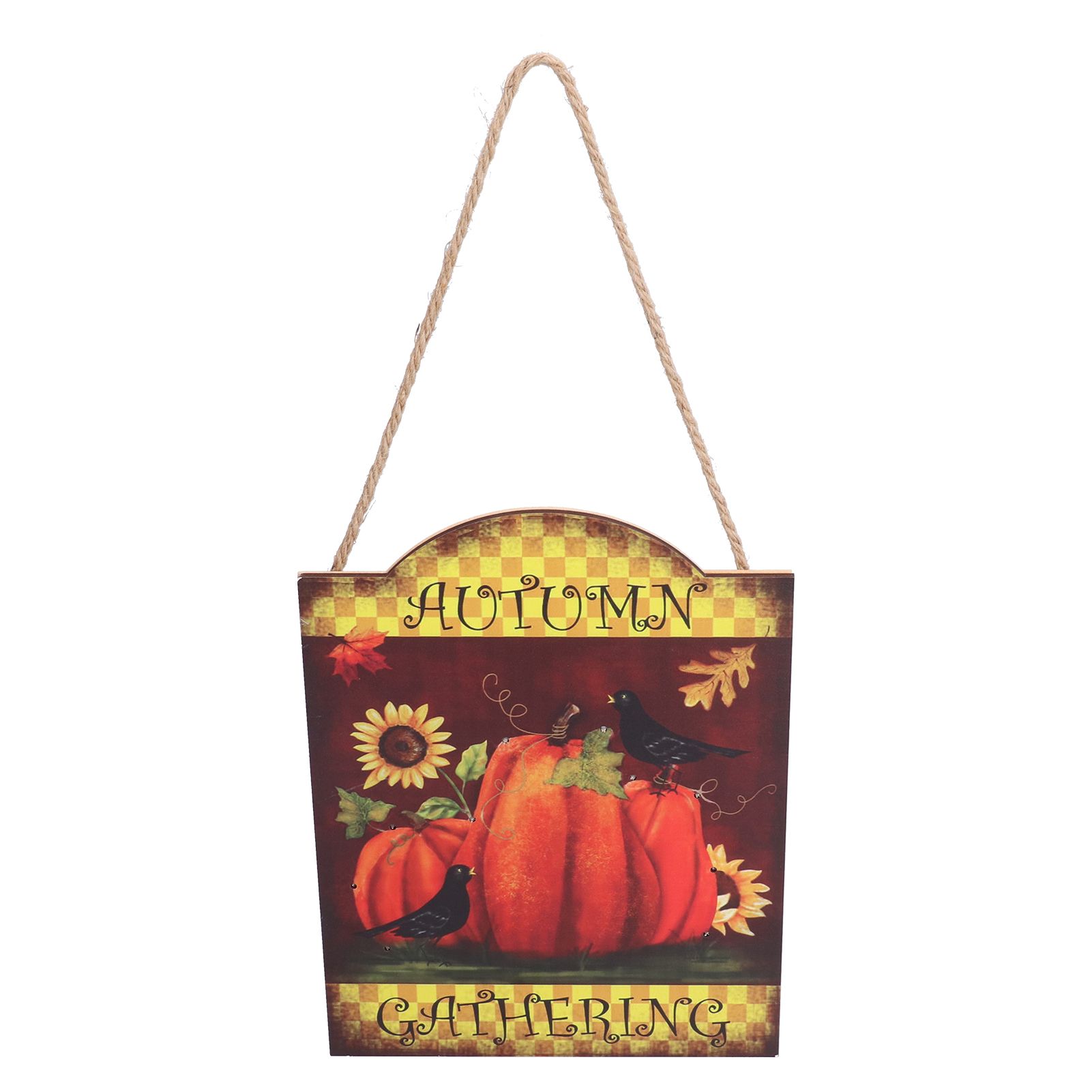 Thanksgiving Wooden Pumpkin Turkey LED Lights Door Wall Hanging Indoor Outdoor Decorations - Image 2