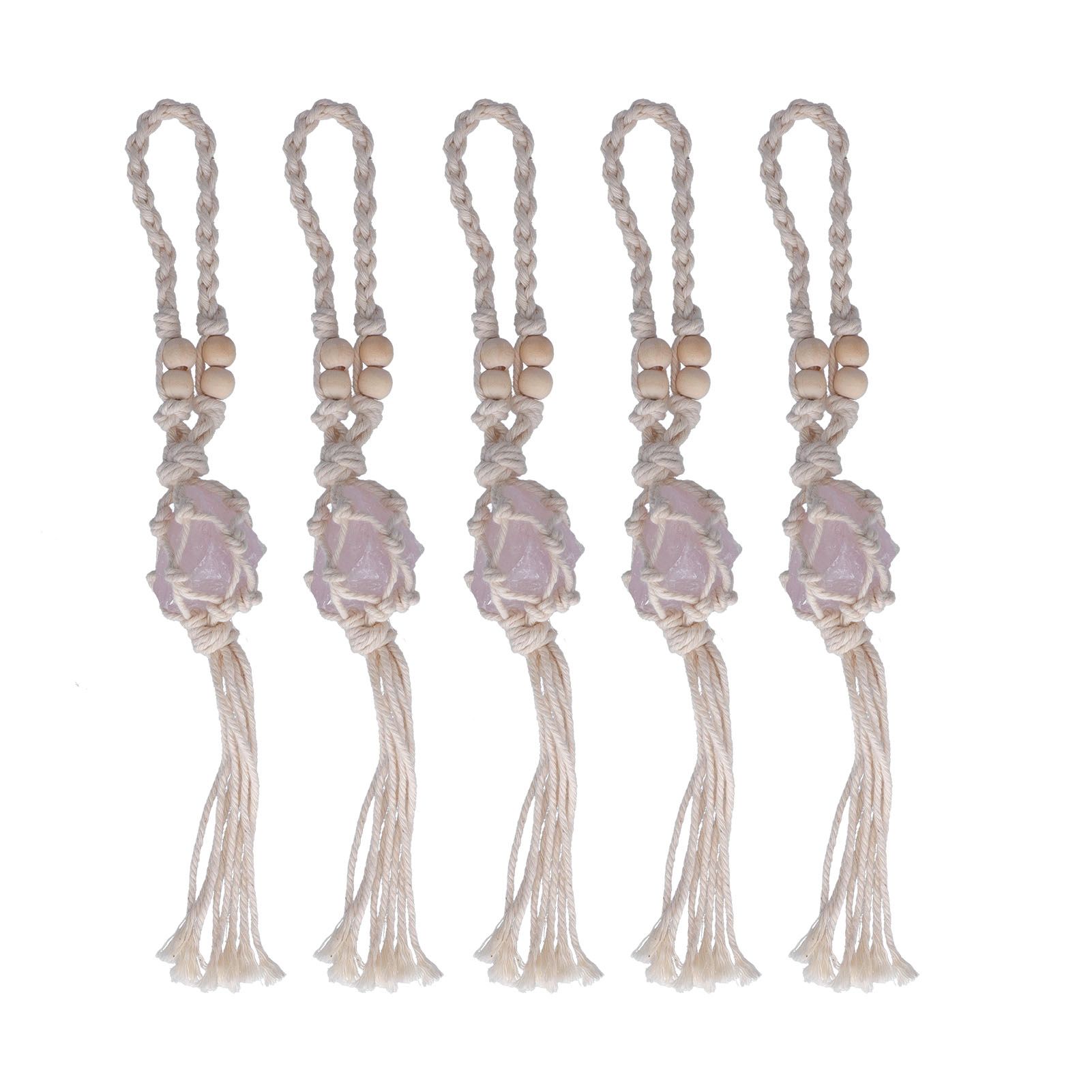 5pcs Necklace Cord Empty Stone Holder Rope Replacement Adjustable Quartz Crystal Pendant Cord for DIY Jewelry MakingLight Pink - Image 1