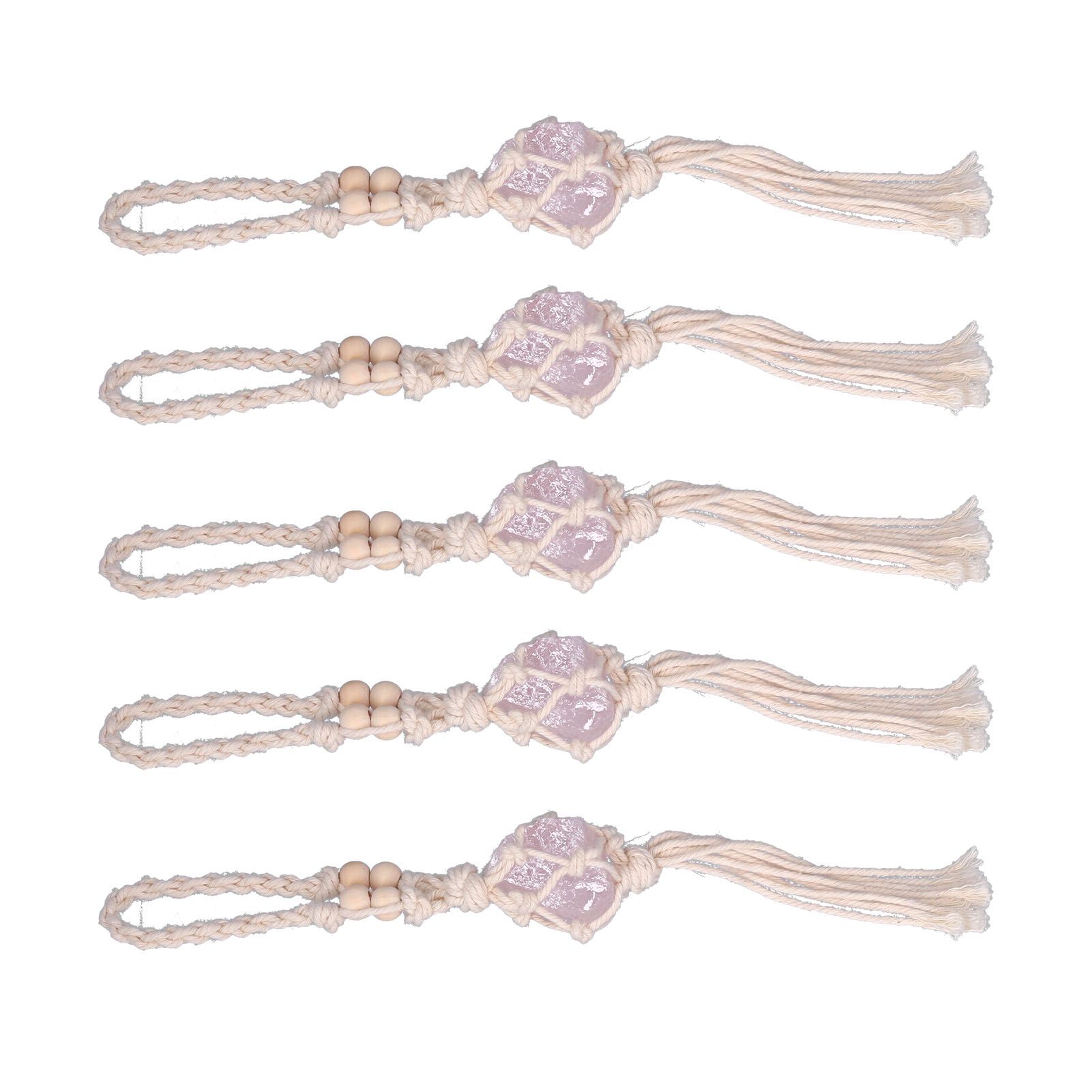 5pcs Necklace Cord Empty Stone Holder Rope Replacement Adjustable Quartz Crystal Pendant Cord for DIY Jewelry MakingLight Pink - Image 2