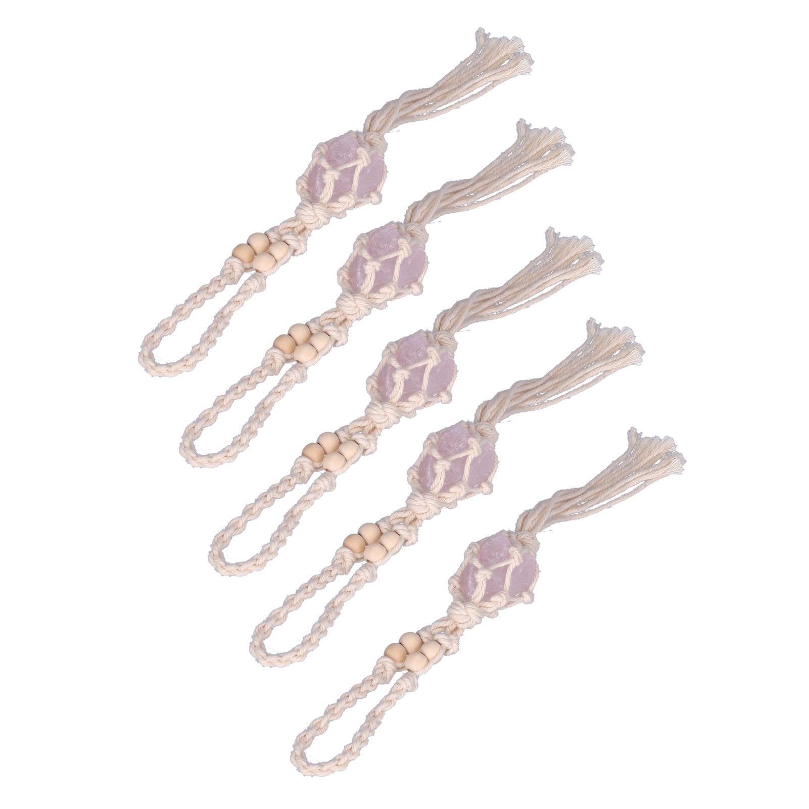 5pcs Necklace Cord Empty Stone Holder Rope Replacement Adjustable Quartz Crystal Pendant Cord for DIY Jewelry MakingLight Pink - Image 3