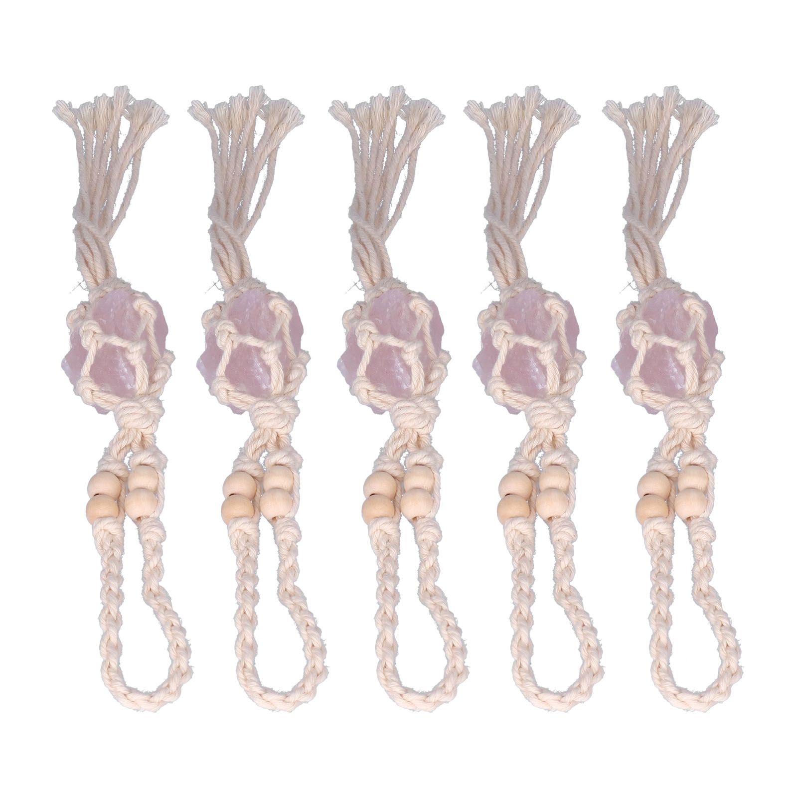 5pcs Necklace Cord Empty Stone Holder Rope Replacement Adjustable Quartz Crystal Pendant Cord for DIY Jewelry MakingLight Pink - Image 4