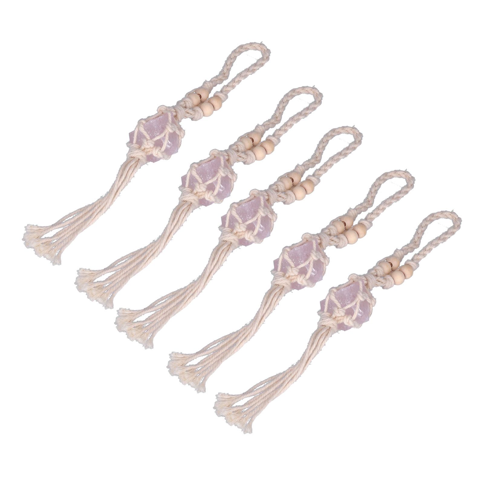 5pcs Necklace Cord Empty Stone Holder Rope Replacement Adjustable Quartz Crystal Pendant Cord for DIY Jewelry MakingLight Pink - Image 7