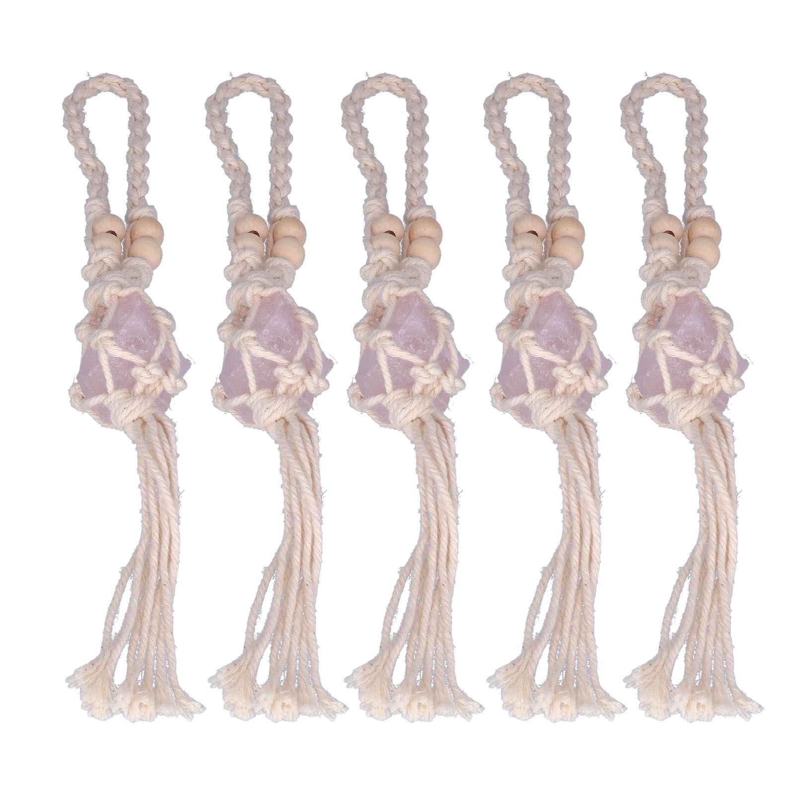 5pcs Necklace Cord Empty Stone Holder Rope Replacement Adjustable Quartz Crystal Pendant Cord for DIY Jewelry MakingLight Pink - Image 8