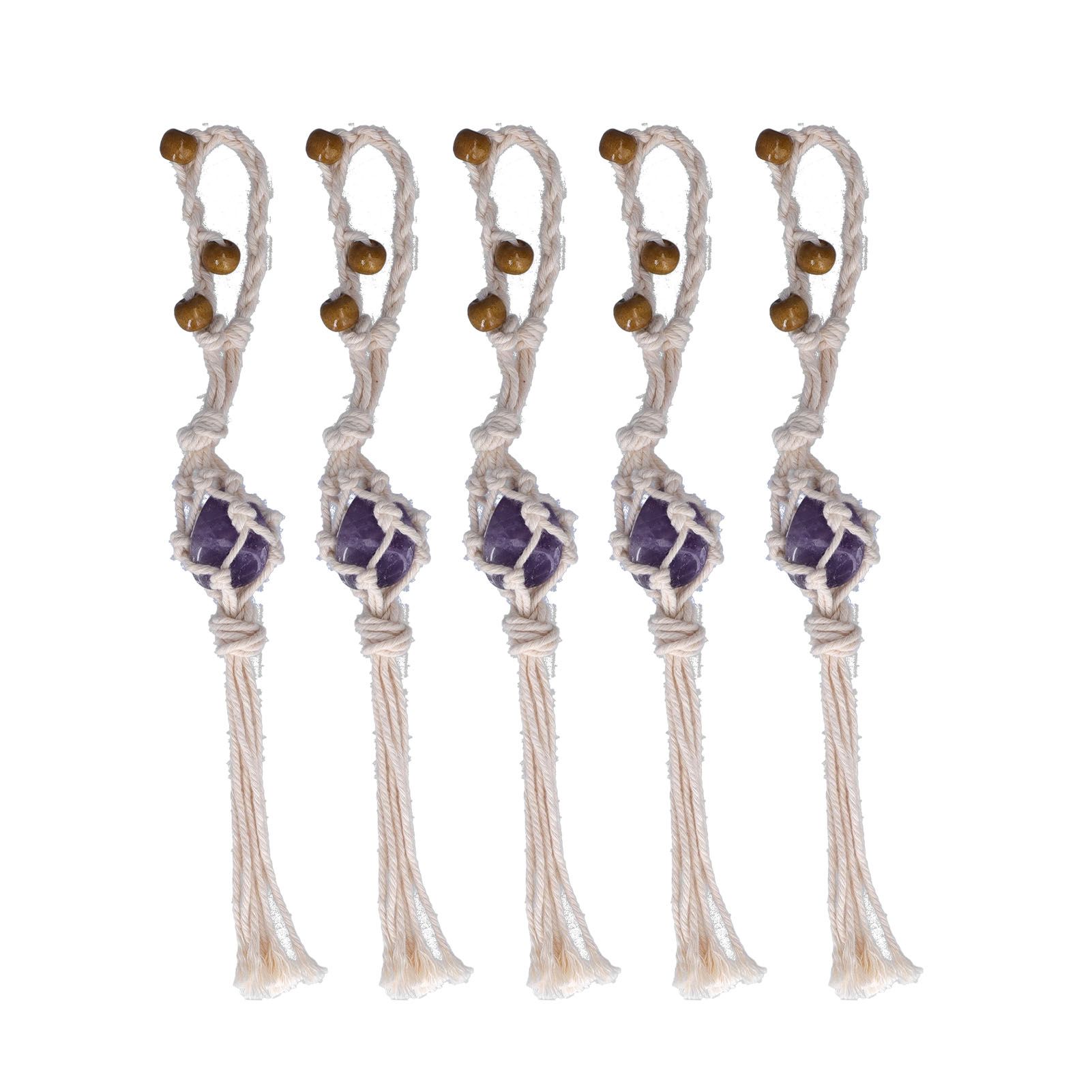 5pcs Necklace Cord Empty Stone Holder Rope Replacement Adjustable Quartz Crystal Pendant Cord for DIY Jewelry MakingPurple - Image 1