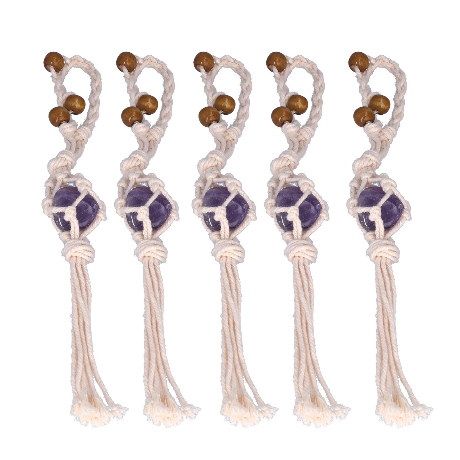 5pcs Necklace Cord Empty Stone Holder Rope Replacement Adjustable Quartz Crystal Pendant Cord for DIY Jewelry MakingPurple - Image 2