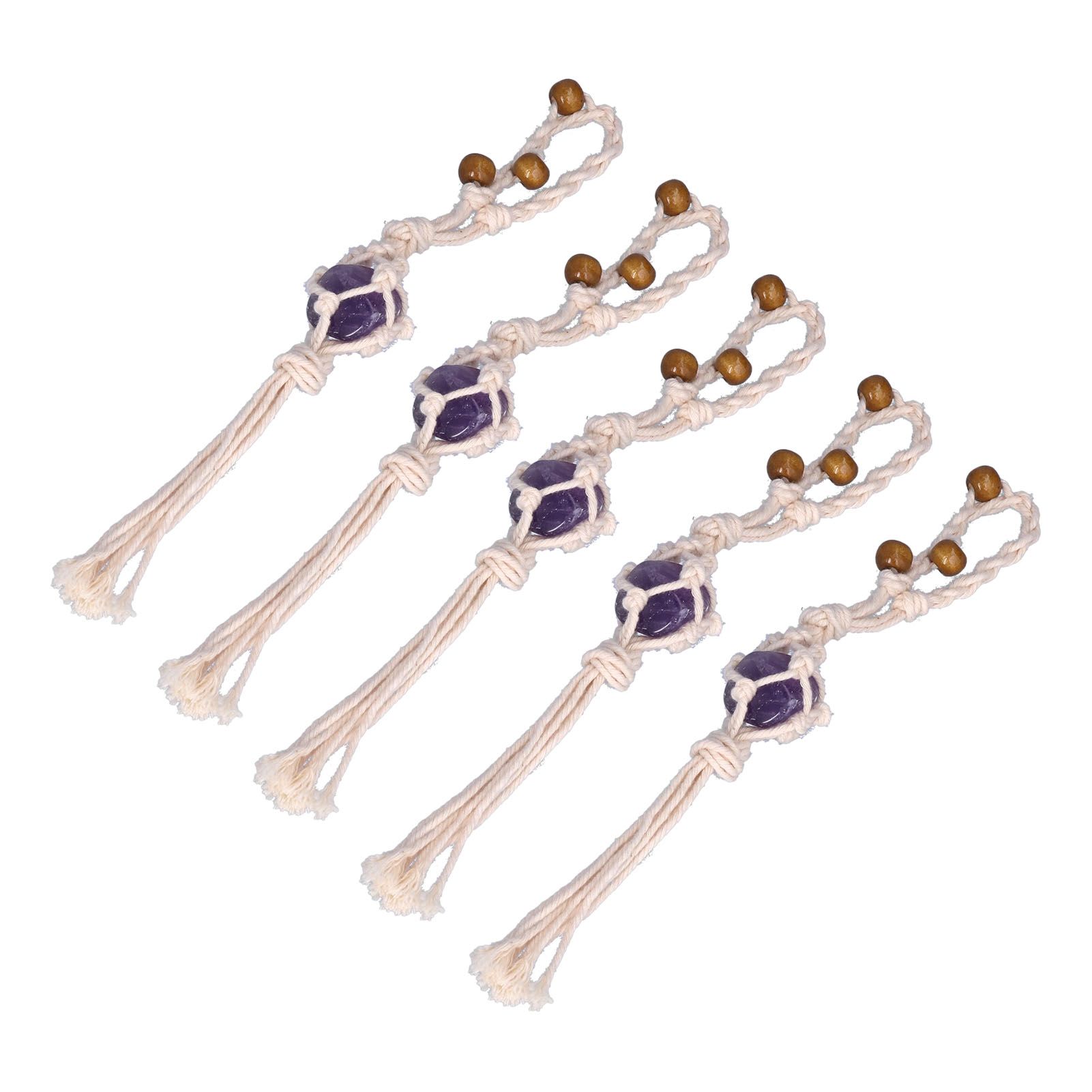 5pcs Necklace Cord Empty Stone Holder Rope Replacement Adjustable Quartz Crystal Pendant Cord for DIY Jewelry MakingPurple - Image 3