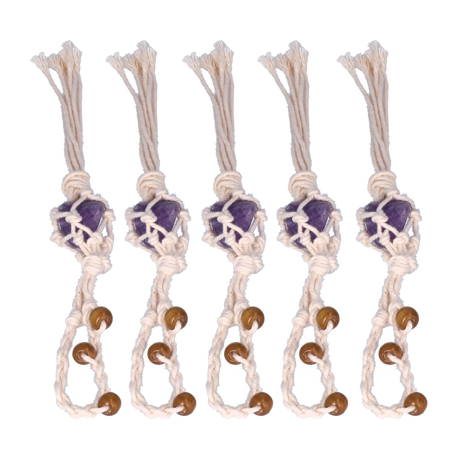 5pcs Necklace Cord Empty Stone Holder Rope Replacement Adjustable Quartz Crystal Pendant Cord for DIY Jewelry MakingPurple - Image 4