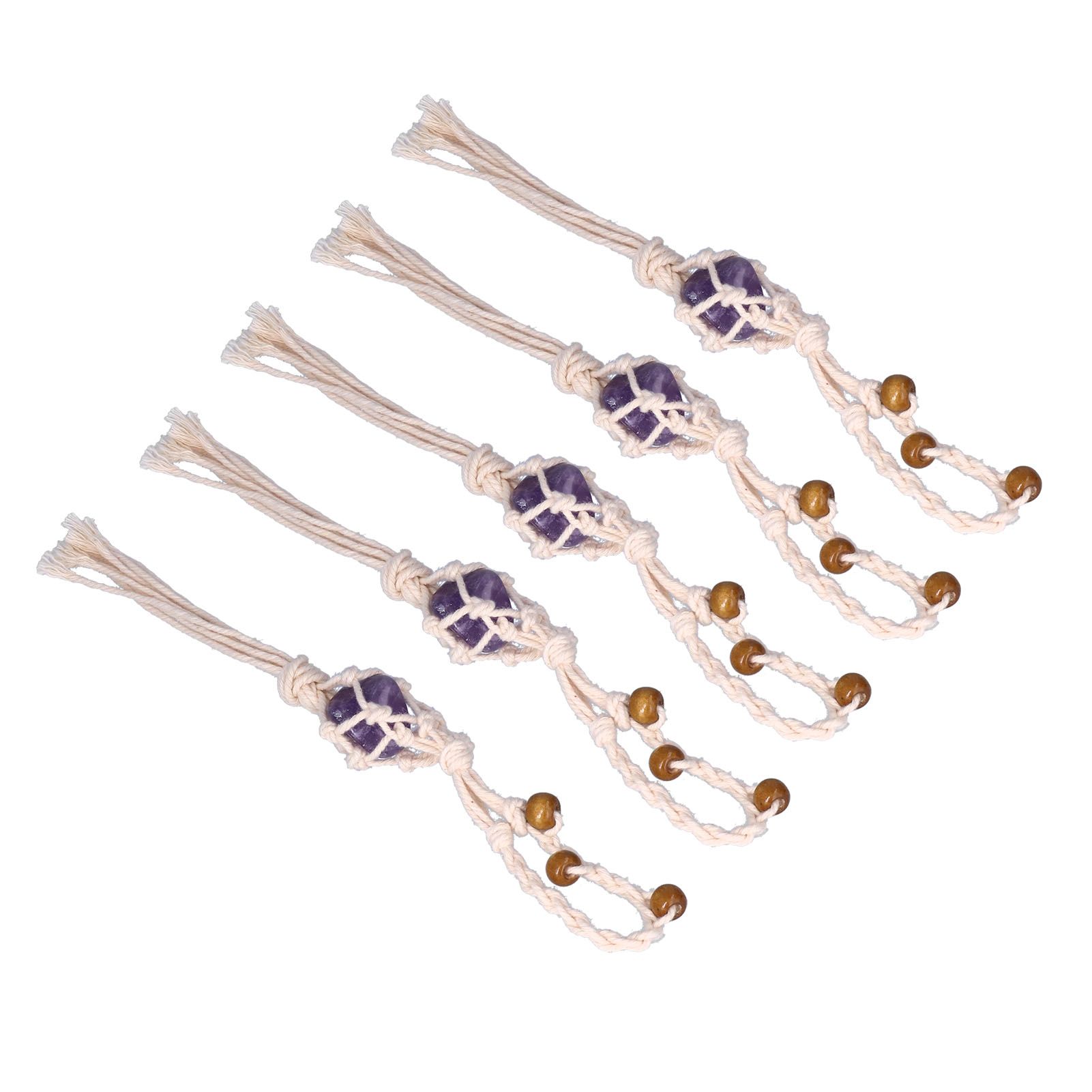 5pcs Necklace Cord Empty Stone Holder Rope Replacement Adjustable Quartz Crystal Pendant Cord for DIY Jewelry MakingPurple - Image 5