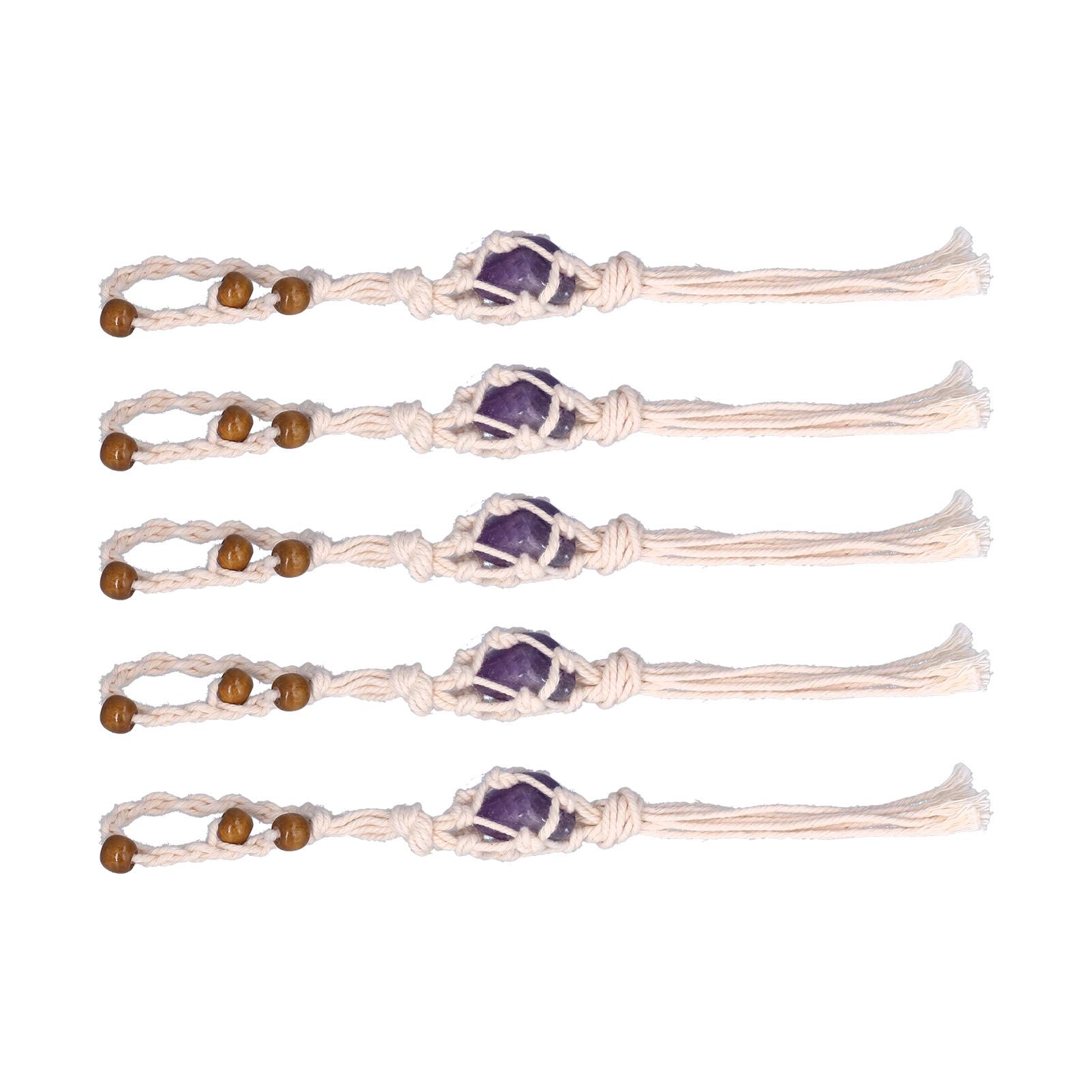 5pcs Necklace Cord Empty Stone Holder Rope Replacement Adjustable Quartz Crystal Pendant Cord for DIY Jewelry MakingPurple - Image 8