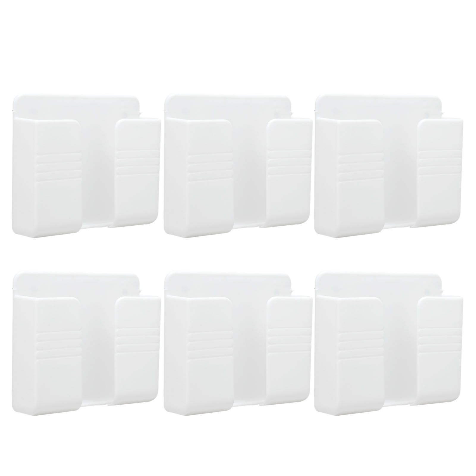 6Pcs Wall Mount Phone Holder Universal Adhesive Mobile Phone Charging Stand for Home Bedroom BathroomWhite - Image 4