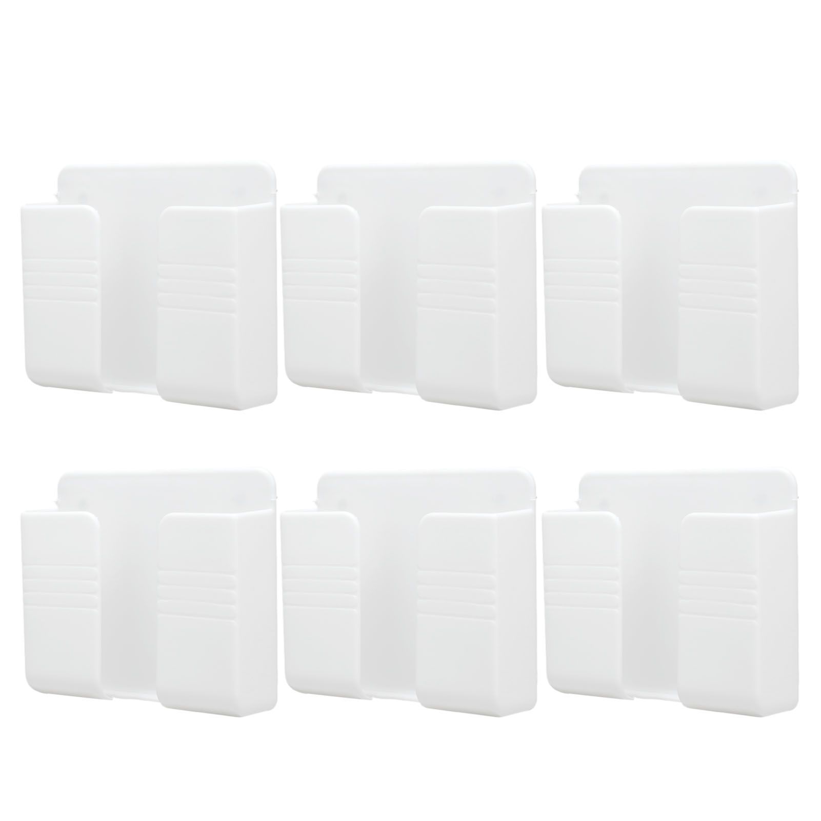 6Pcs Wall Mount Phone Holder Universal Adhesive Mobile Phone Charging Stand for Home Bedroom BathroomWhite - Image 5