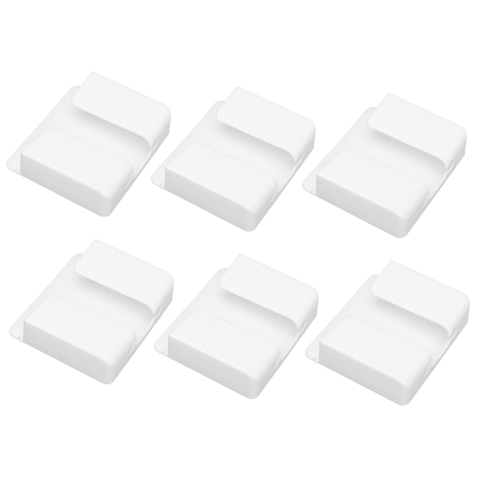 6Pcs Wall Mount Phone Holder Universal Adhesive Mobile Phone Charging Stand for Home Bedroom BathroomWhite - Image 8