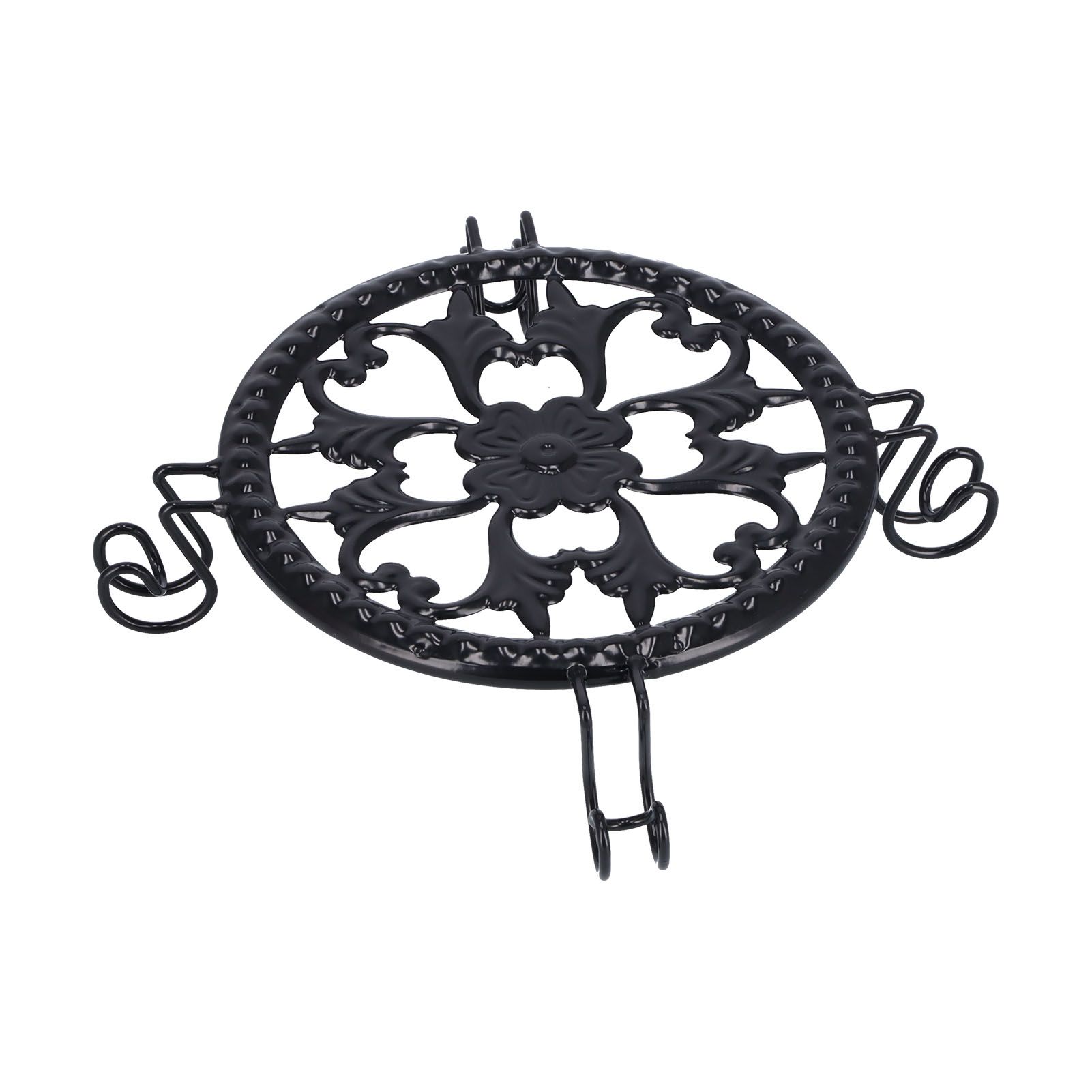 Flower Pot Stand Black Elegant Light Weight Stable Wrought Iron Plant Riser for Living Room Balcony Office - Image 2