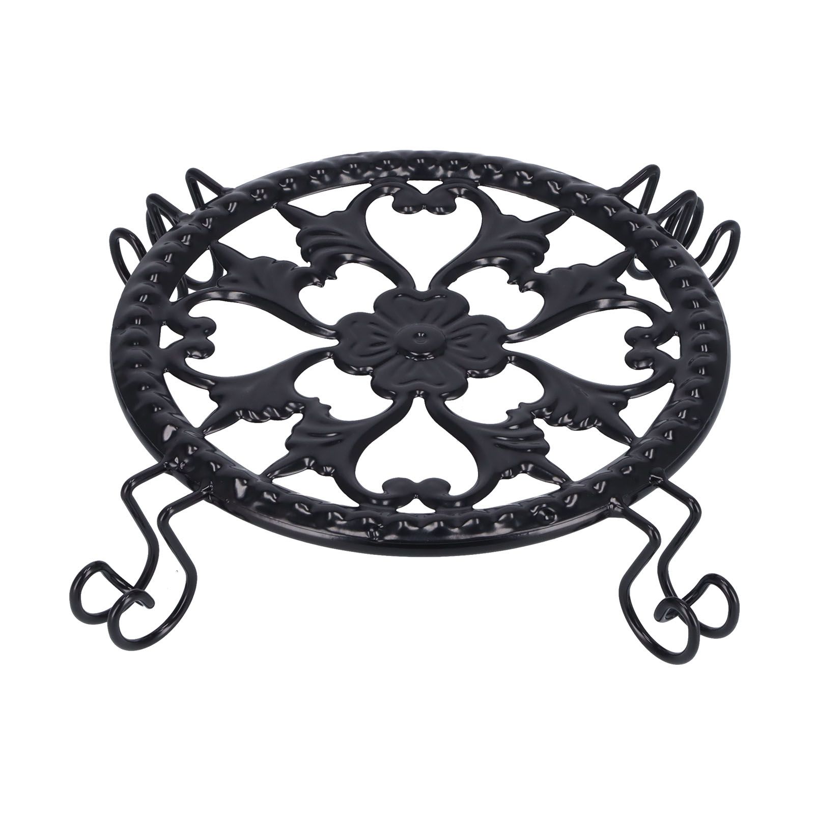Flower Pot Stand Black Elegant Light Weight Stable Wrought Iron Plant Riser for Living Room Balcony Office - Image 5