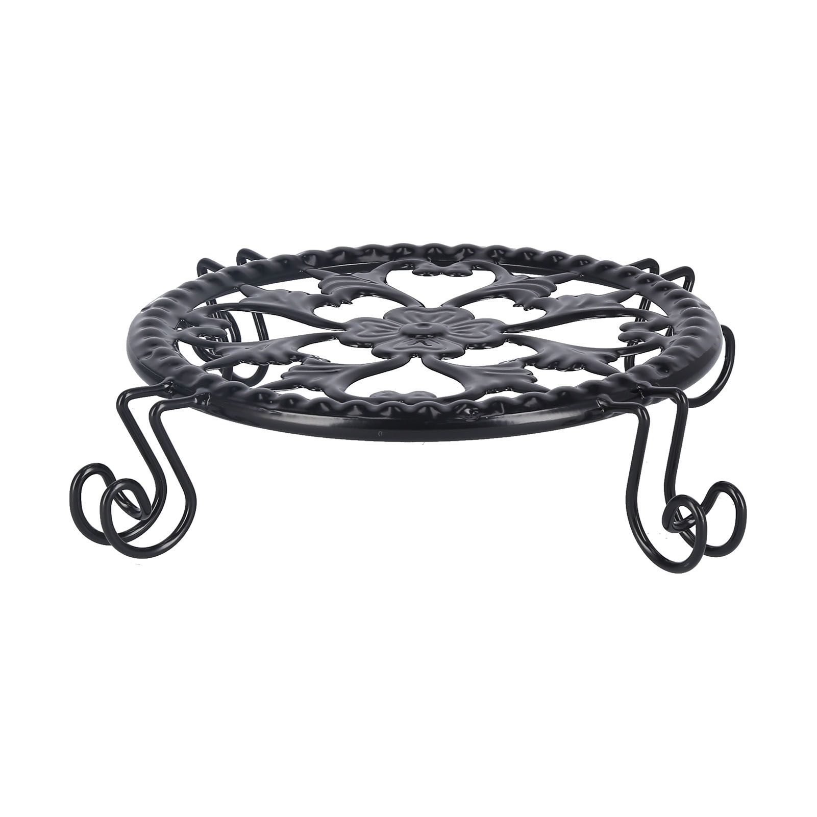 Flower Pot Stand Black Elegant Light Weight Stable Wrought Iron Plant Riser for Living Room Balcony Office - Image 6