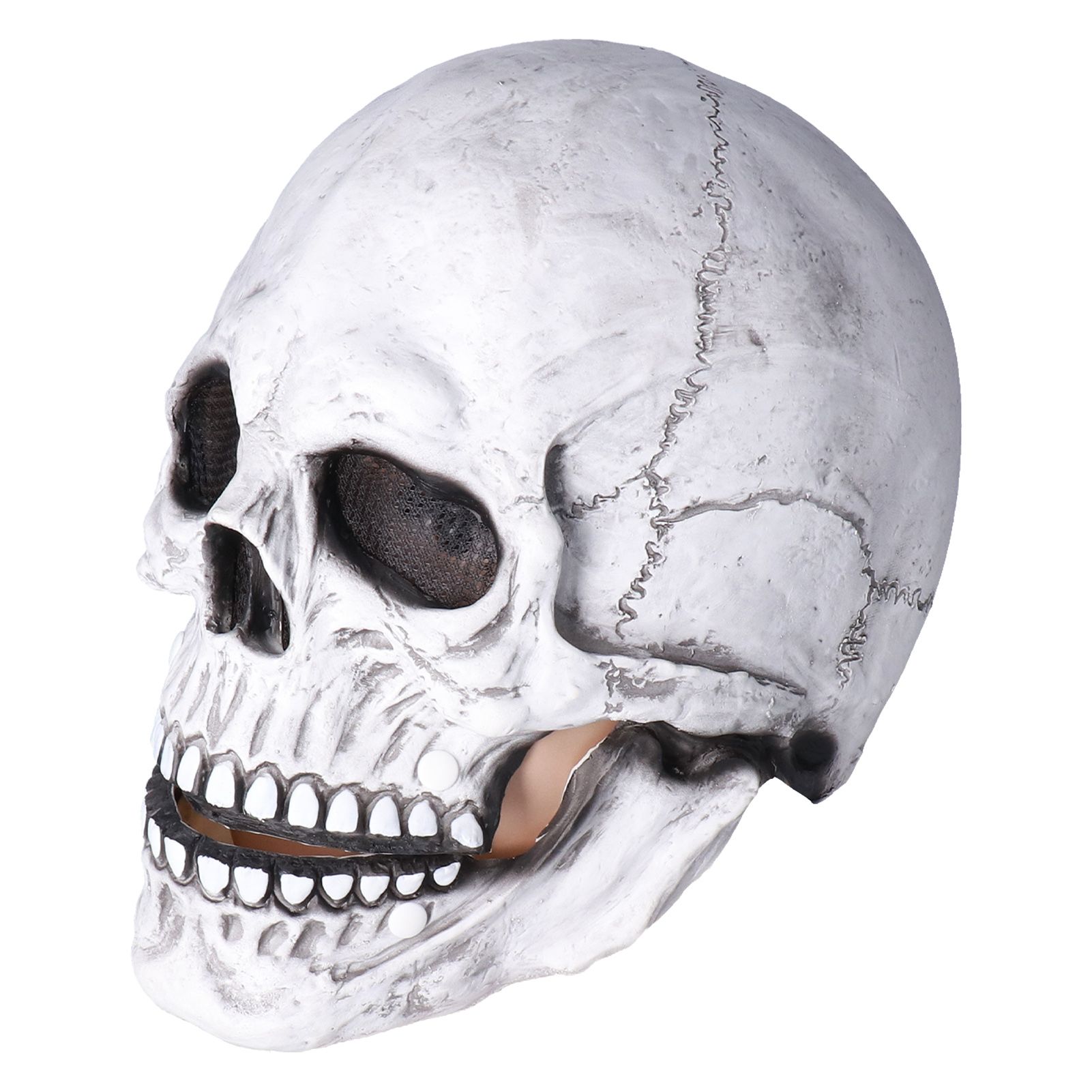 Halloween Skull Helmet Full Head Skull Mask Latex Cosplay Costume Horror Skull Mask for Festival PartyLight Grey - Image 2