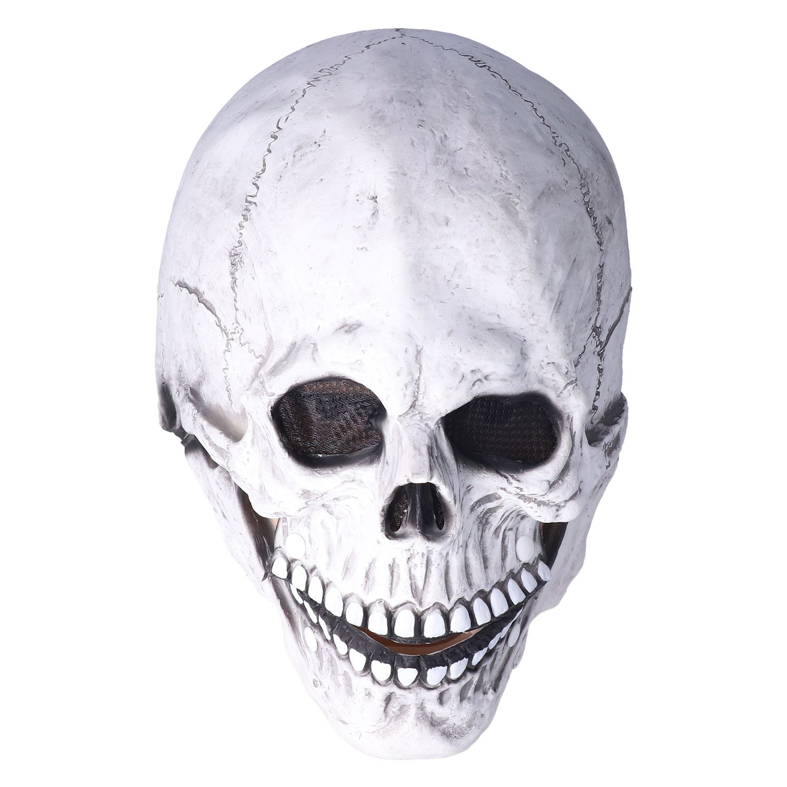 Halloween Skull Helmet Full Head Skull Mask Latex Cosplay Costume Horror Skull Mask for Festival PartyLight Grey - Image 5