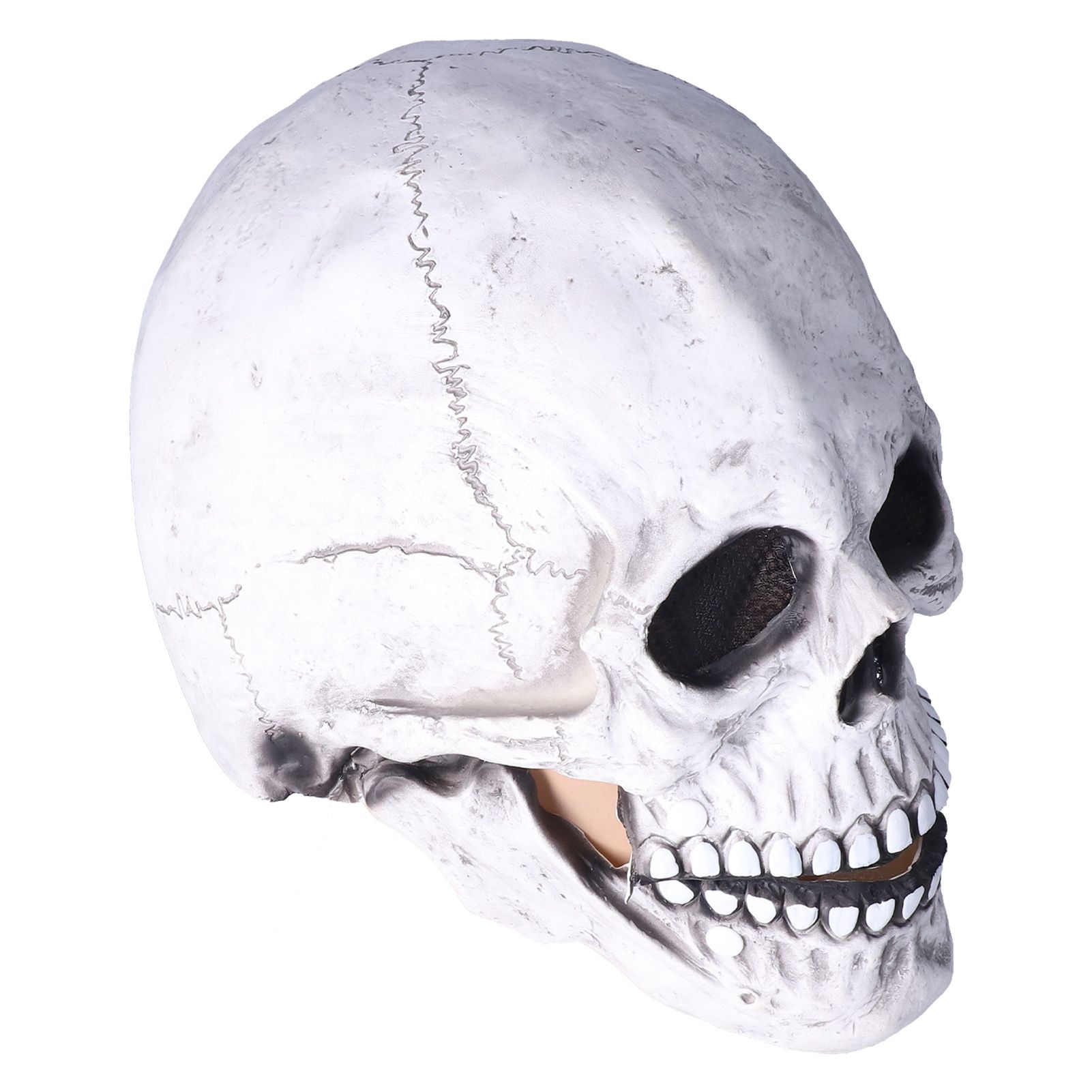 Halloween Skull Helmet Full Head Skull Mask Latex Cosplay Costume Horror Skull Mask for Festival PartyLight Grey - Image 6