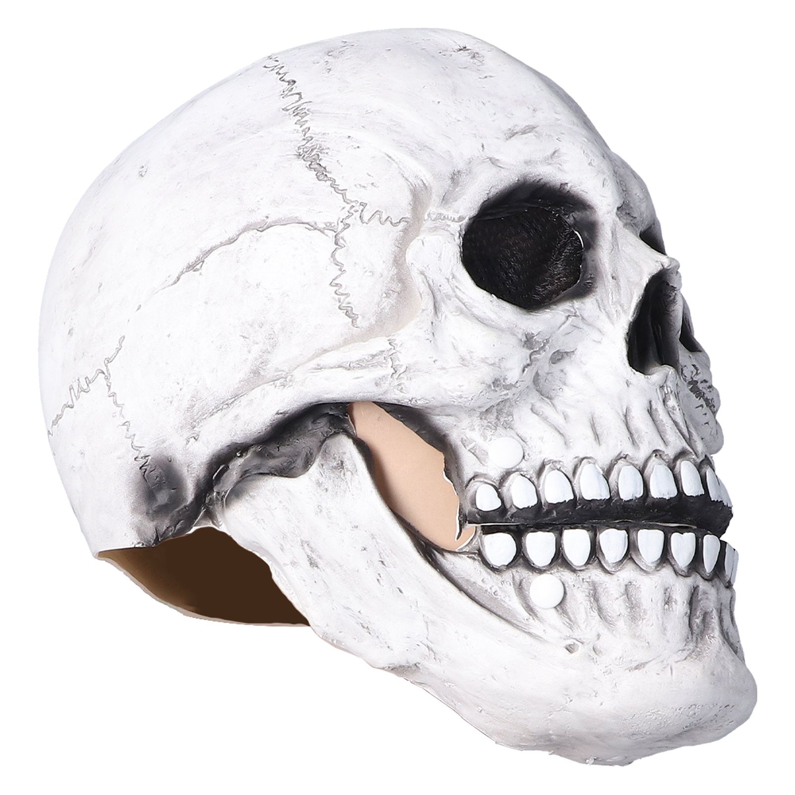 Halloween Skull Helmet Full Head Skull Mask Latex Cosplay Costume Horror Skull Mask for Festival PartyLight Grey - Image 7