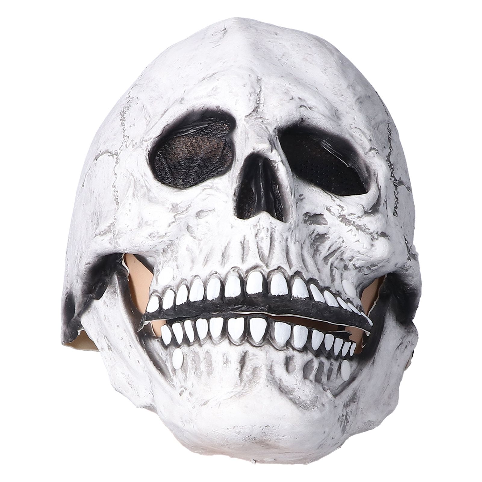 Halloween Skull Helmet Full Head Skull Mask Latex Cosplay Costume Horror Skull Mask for Festival PartyLight Grey - Image 8