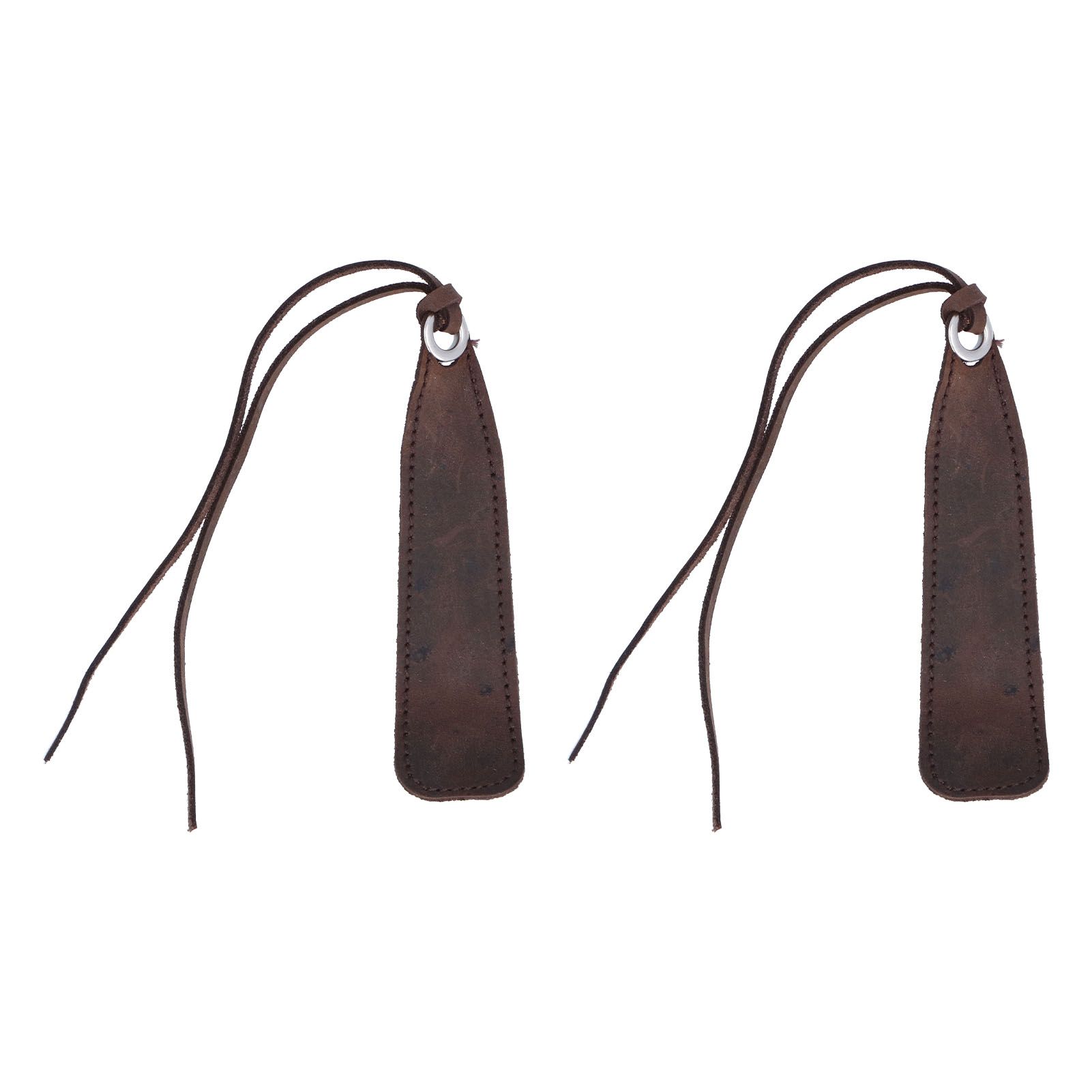 2Pcs Leather Bookmark Retro Book Mark Page Clip Set Kit with Tassel for Kids StudentDark Brown - Image 1